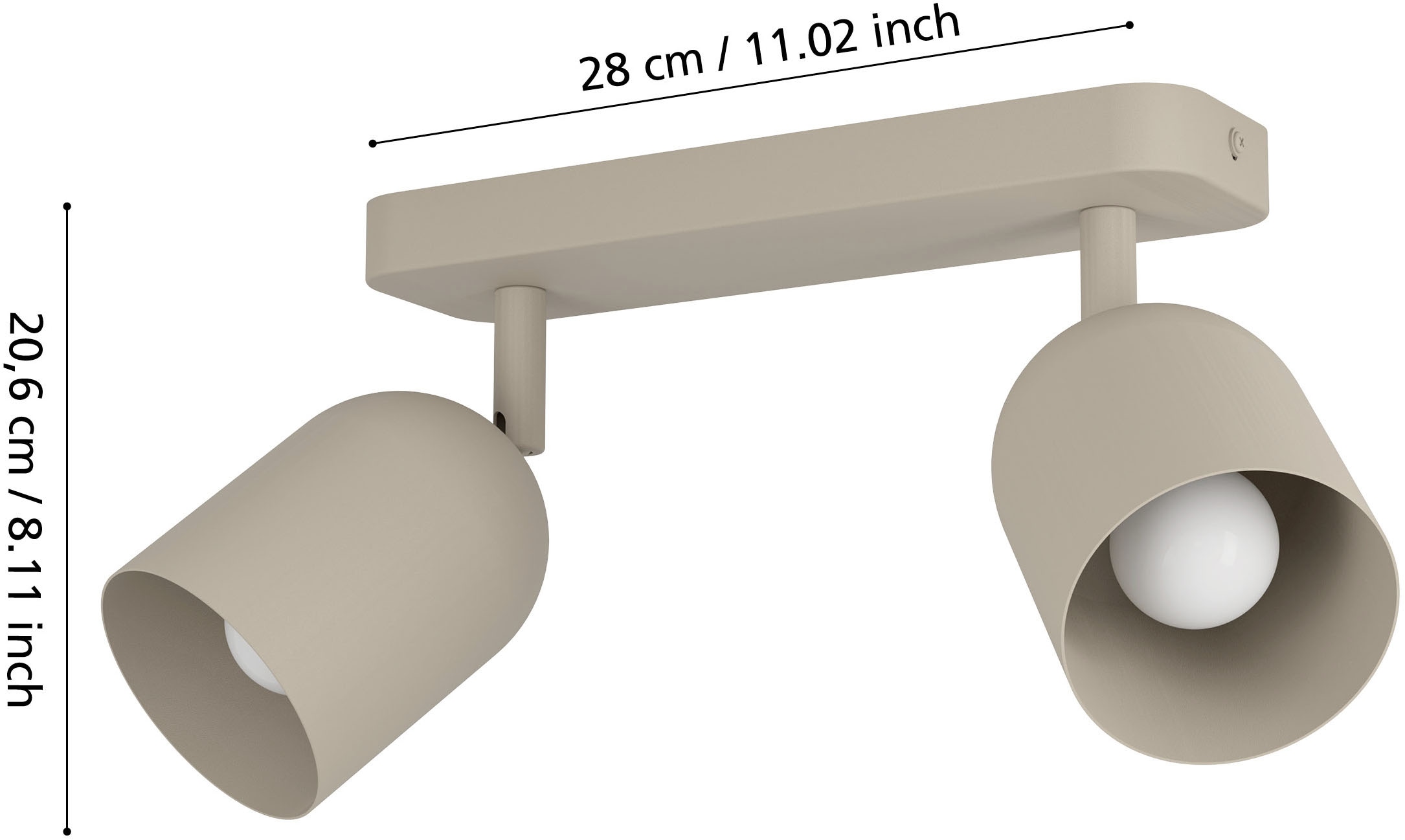 EGLO Deckenspot »TILSTON Spotlampe - Stahl - E14 - 2X40W - IP20« E14 1 Stk. Deckenlampe, Deckenstrahler, Strahler, L28 x B8 x H20,5 cm