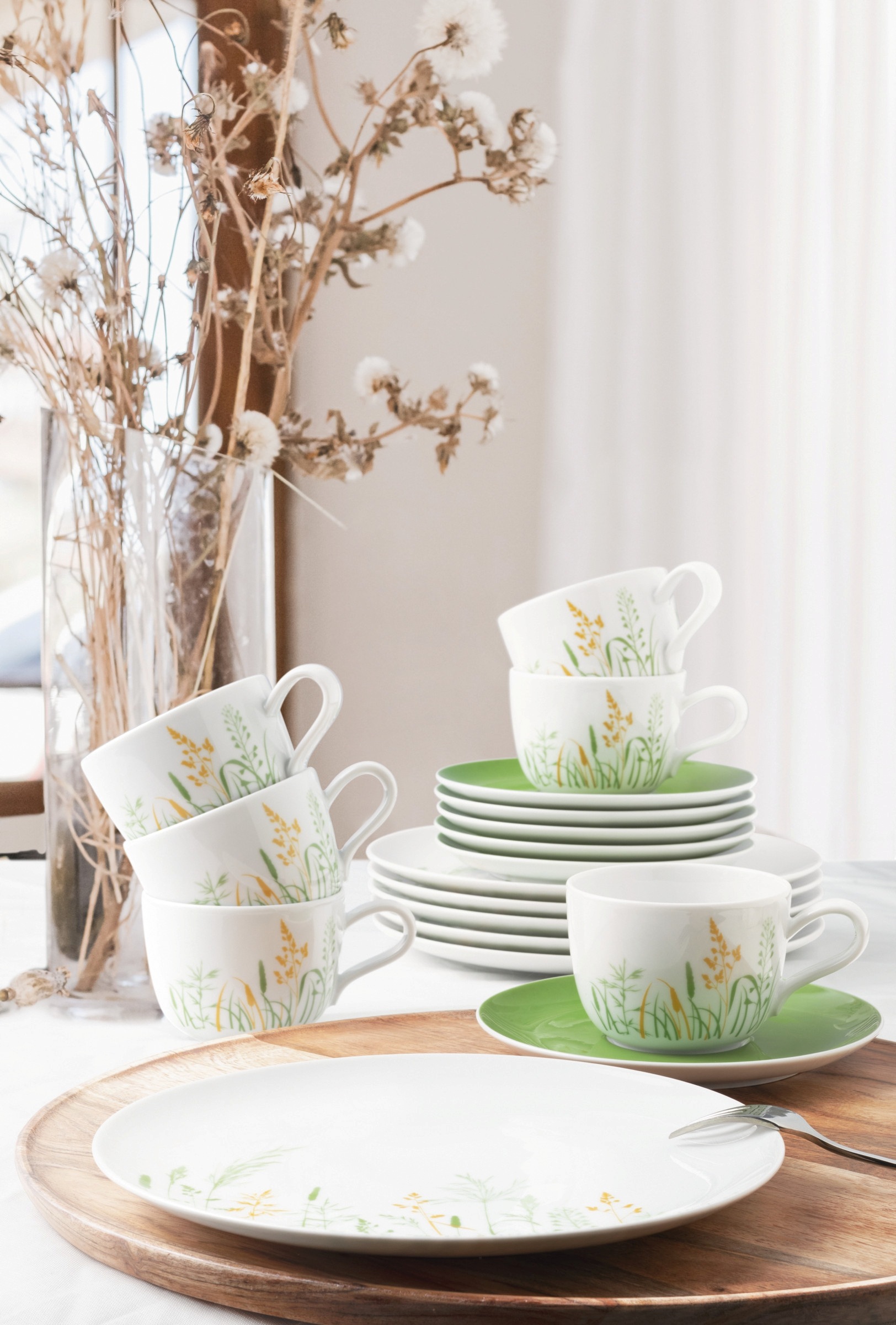 Seltmann Weiden Kaffeeservice "Geschirr-Set, 18 Teile, Liberty Meadow Grass günstig online kaufen