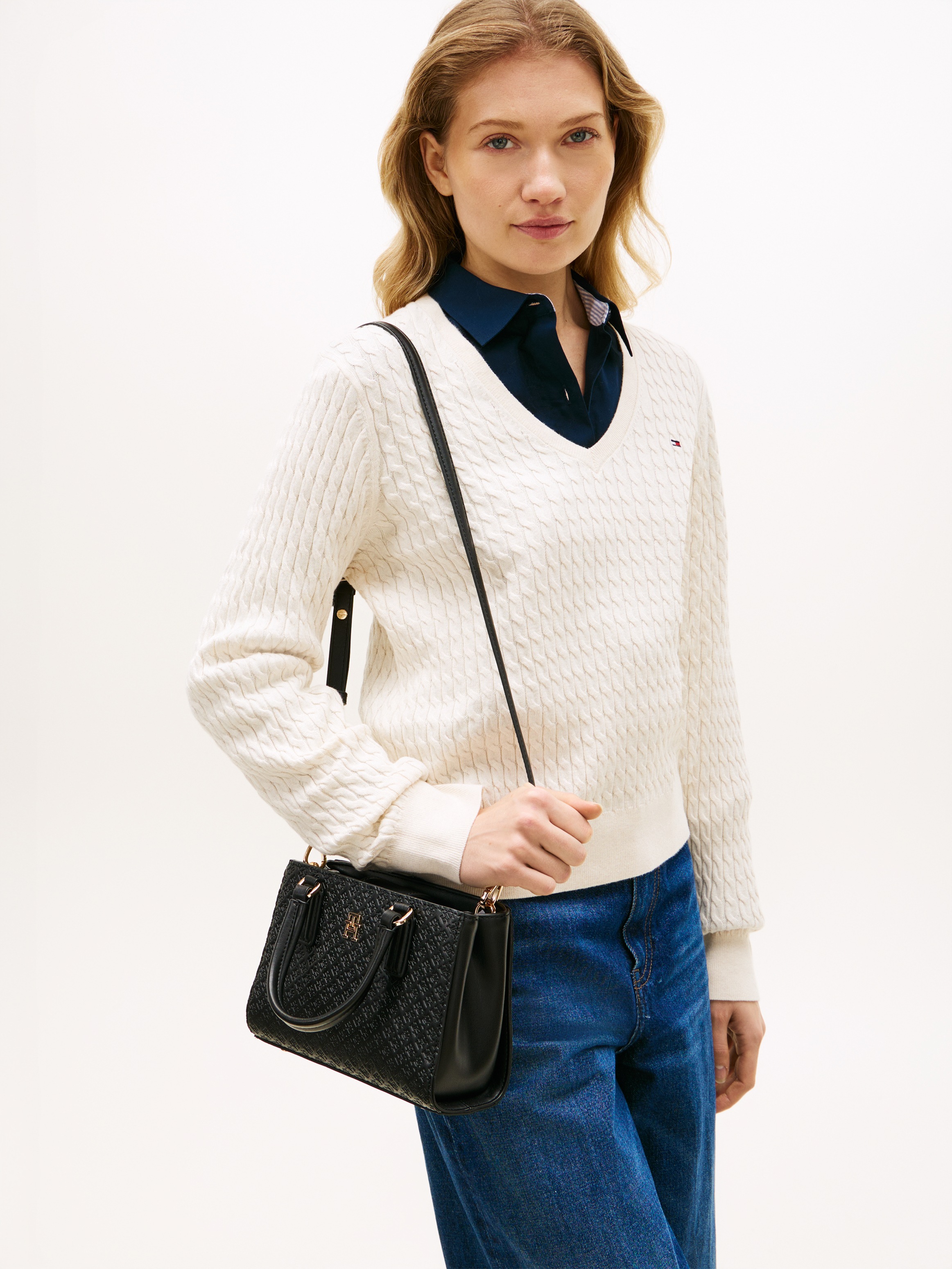 Tommy Hilfiger Tragetasche "TH DAILY MINI TOTE MONO" Damen Handtasche, Umhä günstig online kaufen