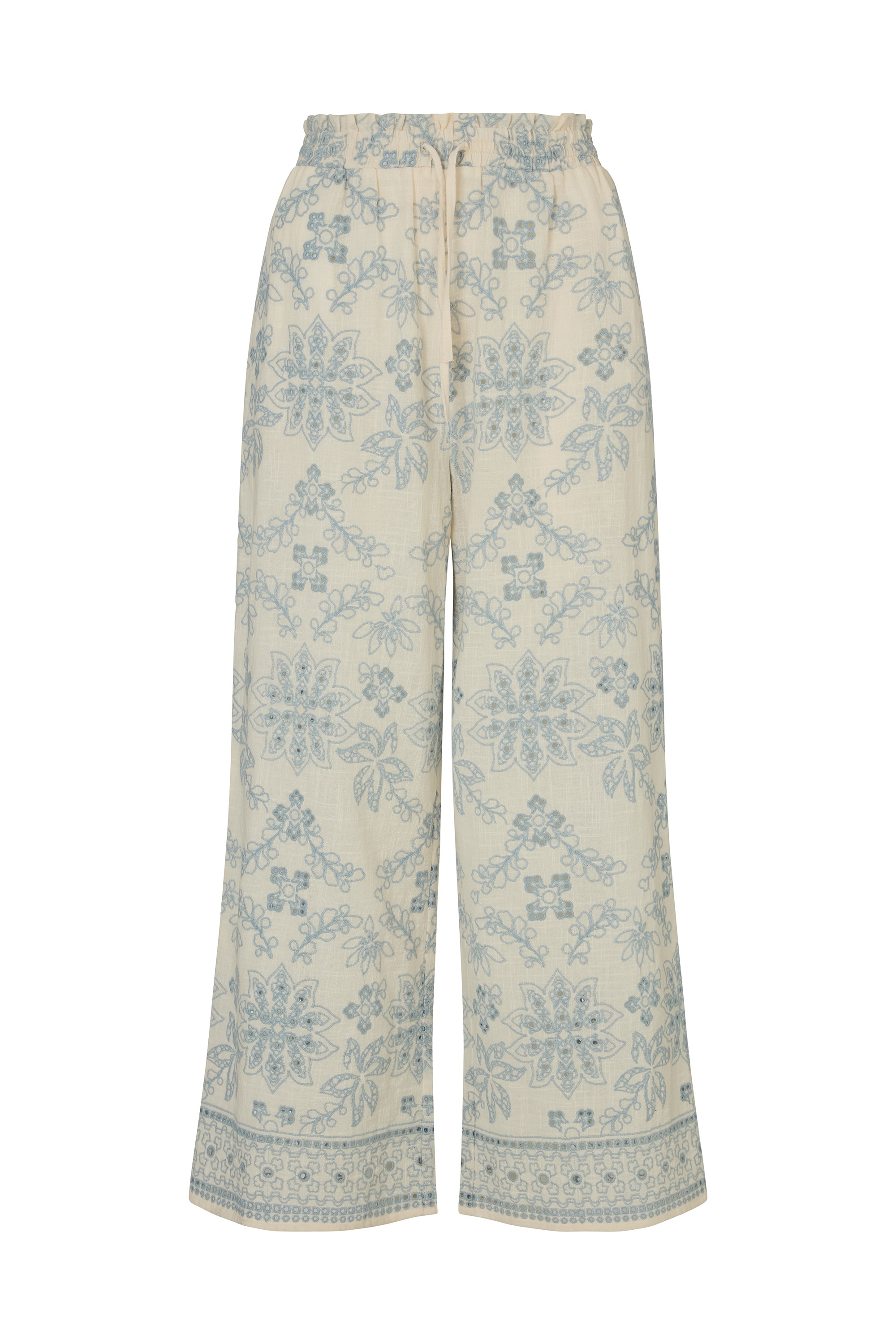 RAFFYA Jerseyhose "Cherice Wide leg All Over Embroidered Trouser Damen" günstig online kaufen