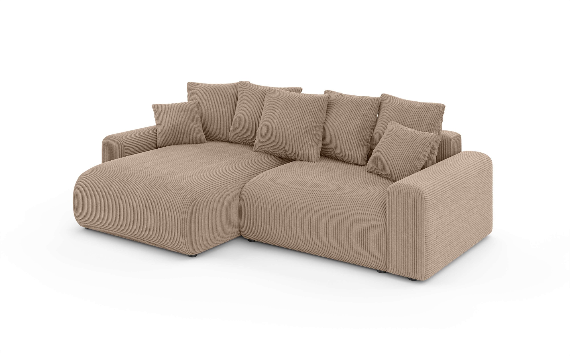 Home affaire Ecksofa »LAKESIDE klein mit Bettfunktion und Bettkasten, B/T/H 235/142/84 cm«, L-Form, Recamiere beidseitig montierbar, mit Wellenunterfederung