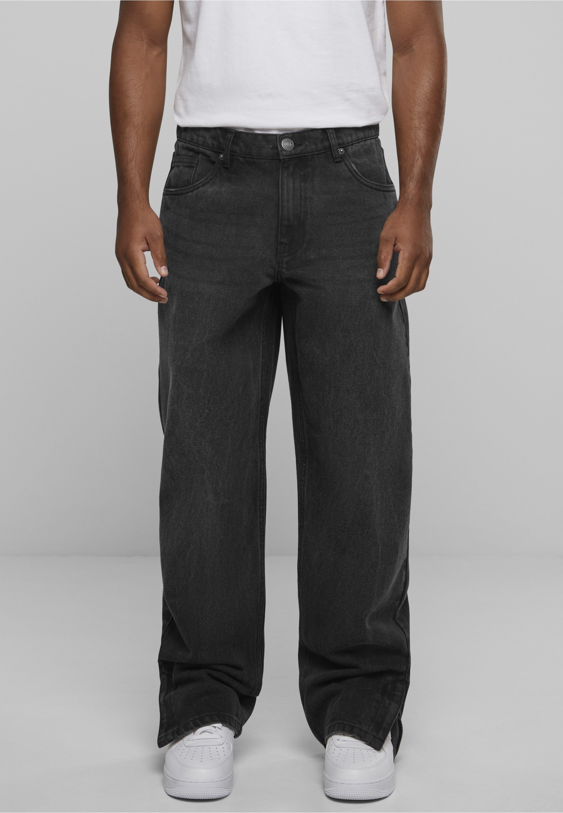 URBAN CLASSICS Bequeme Jeans »Urban Classics Herren Heavy Ounce Straight Fit Zipped Jeans«