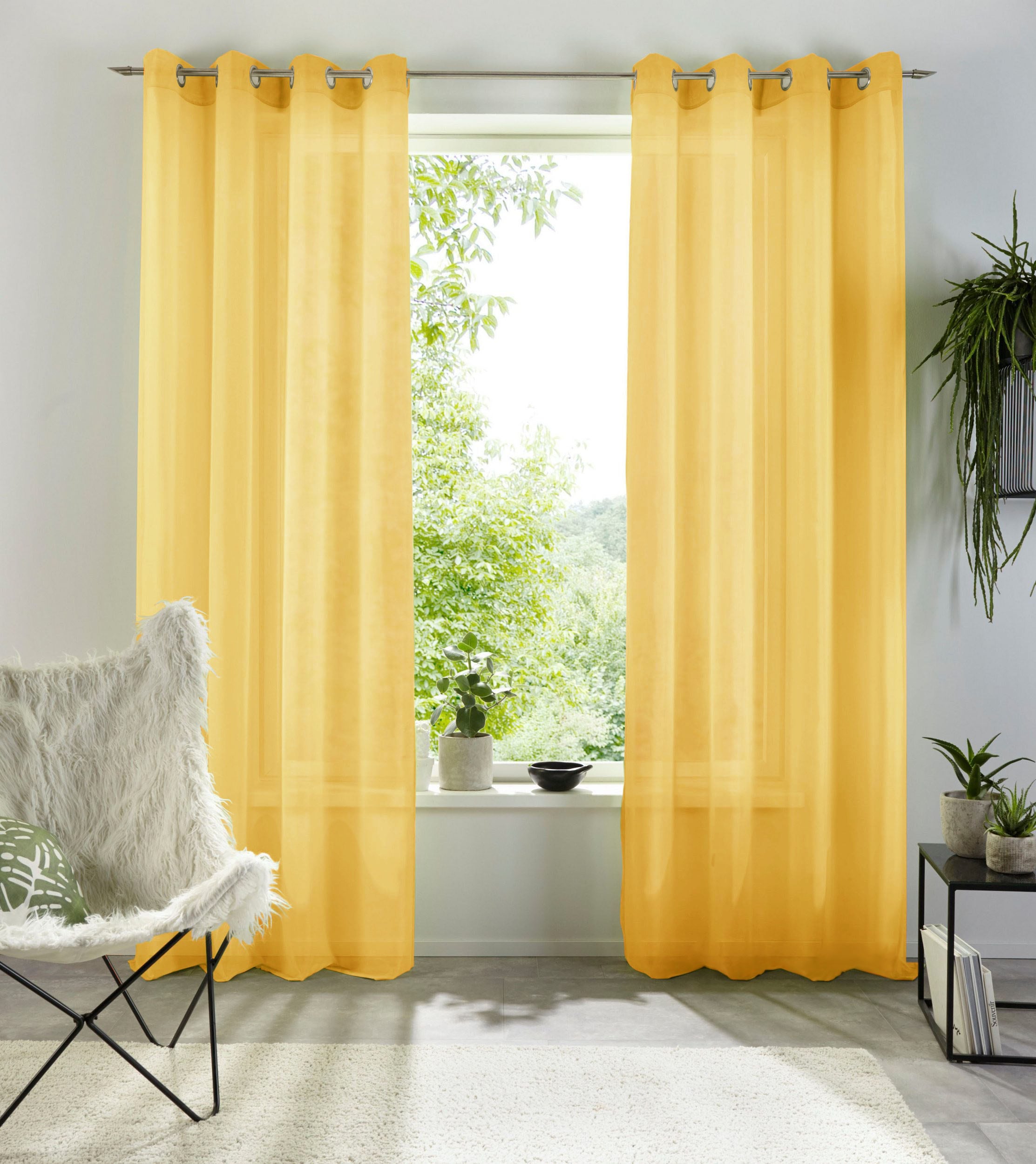 my home Gardine "XANA mit Ösen, Kräuselband oder Schlaufen" Ösen 1 Stk. tlg günstig online kaufen