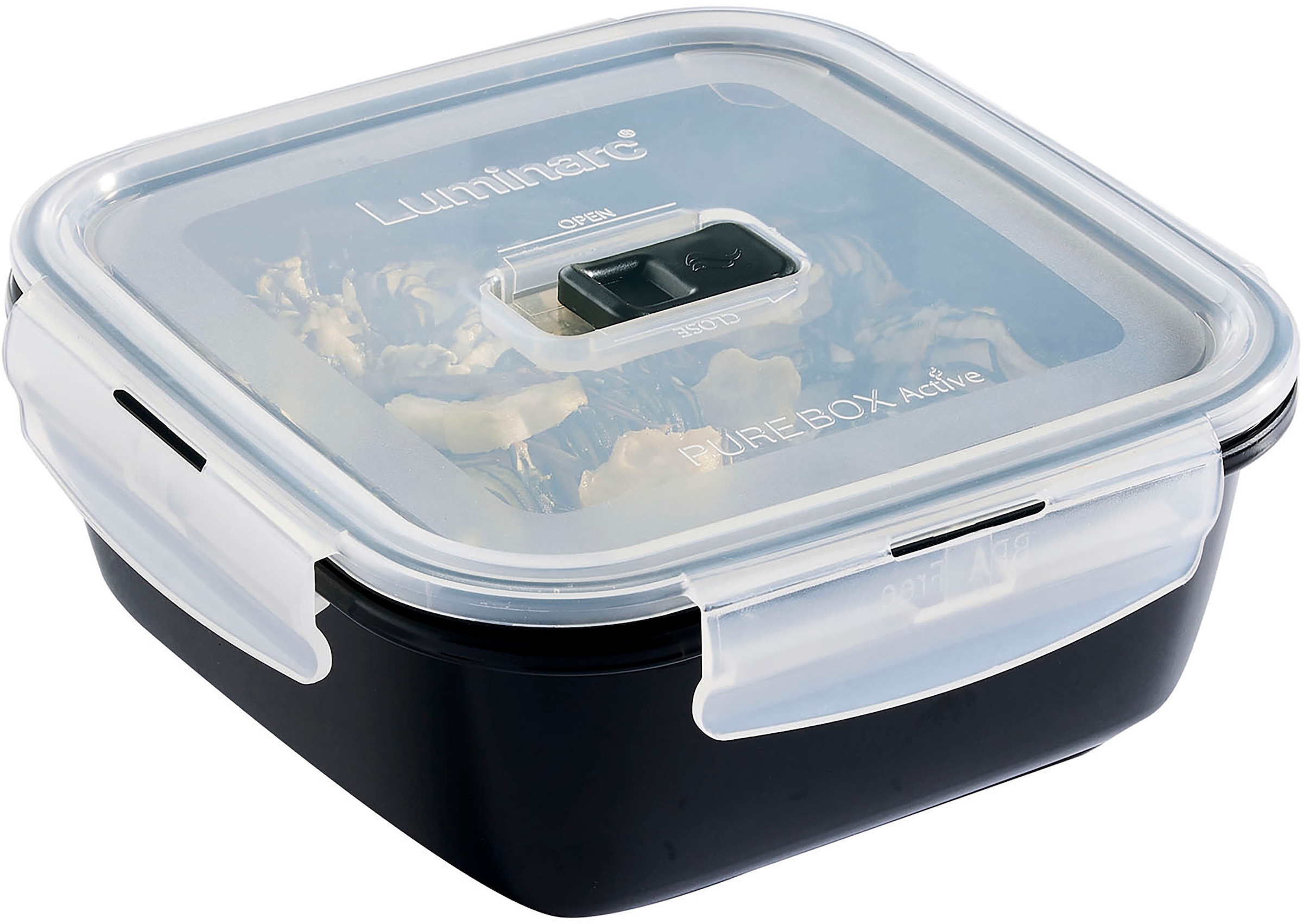 Luminarc Frischhaltedose »Black Box«, (Set, 2 tlg.), Luft-/wasserdicht/ Clip & Close Verschluss, 76/122 cl