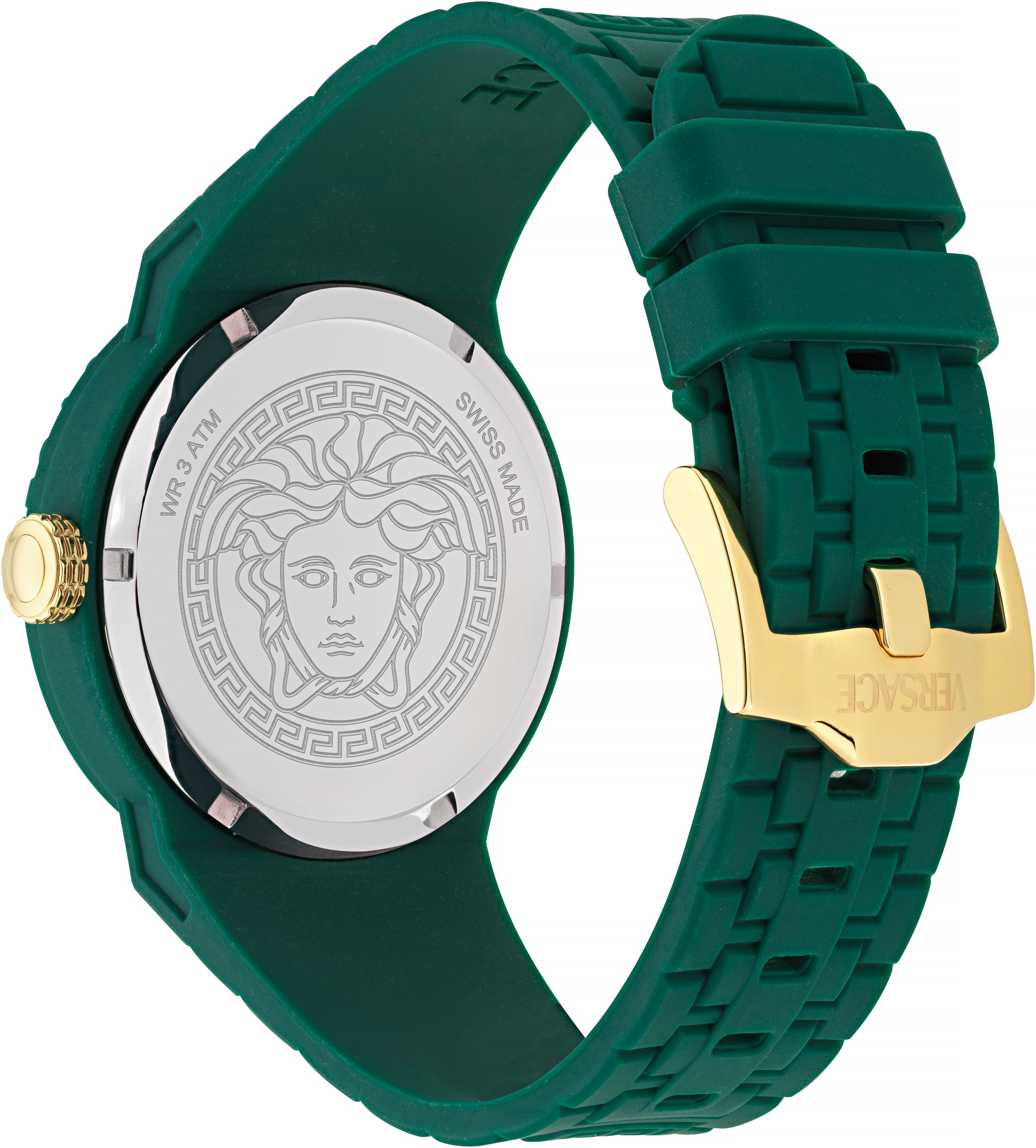Versace Quarzuhr »V-POP GENTS«, Armbanduhr, Herrenuhr, Swiss Made, Silikonarmband, analog, Saphirglas