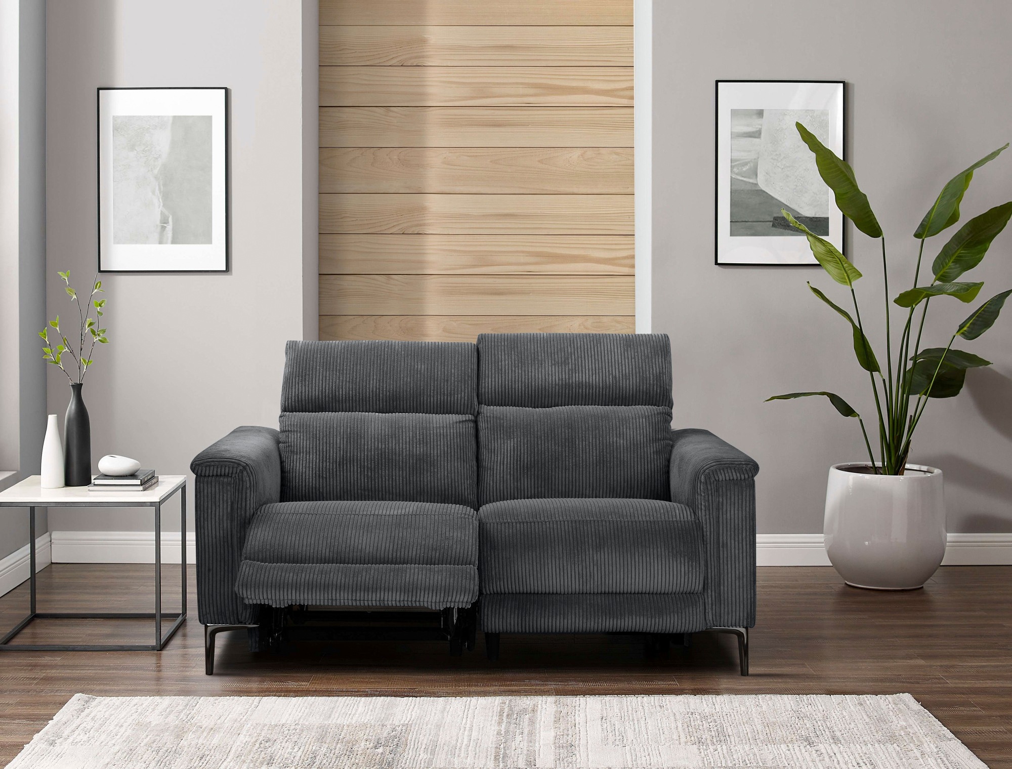 Places of Style 2-Sitzer »Lund in Cord, mit manueller o. elektrischer«, Relaxfunktion, USB-A, Kopfteilverstellung, Breite 160 cm