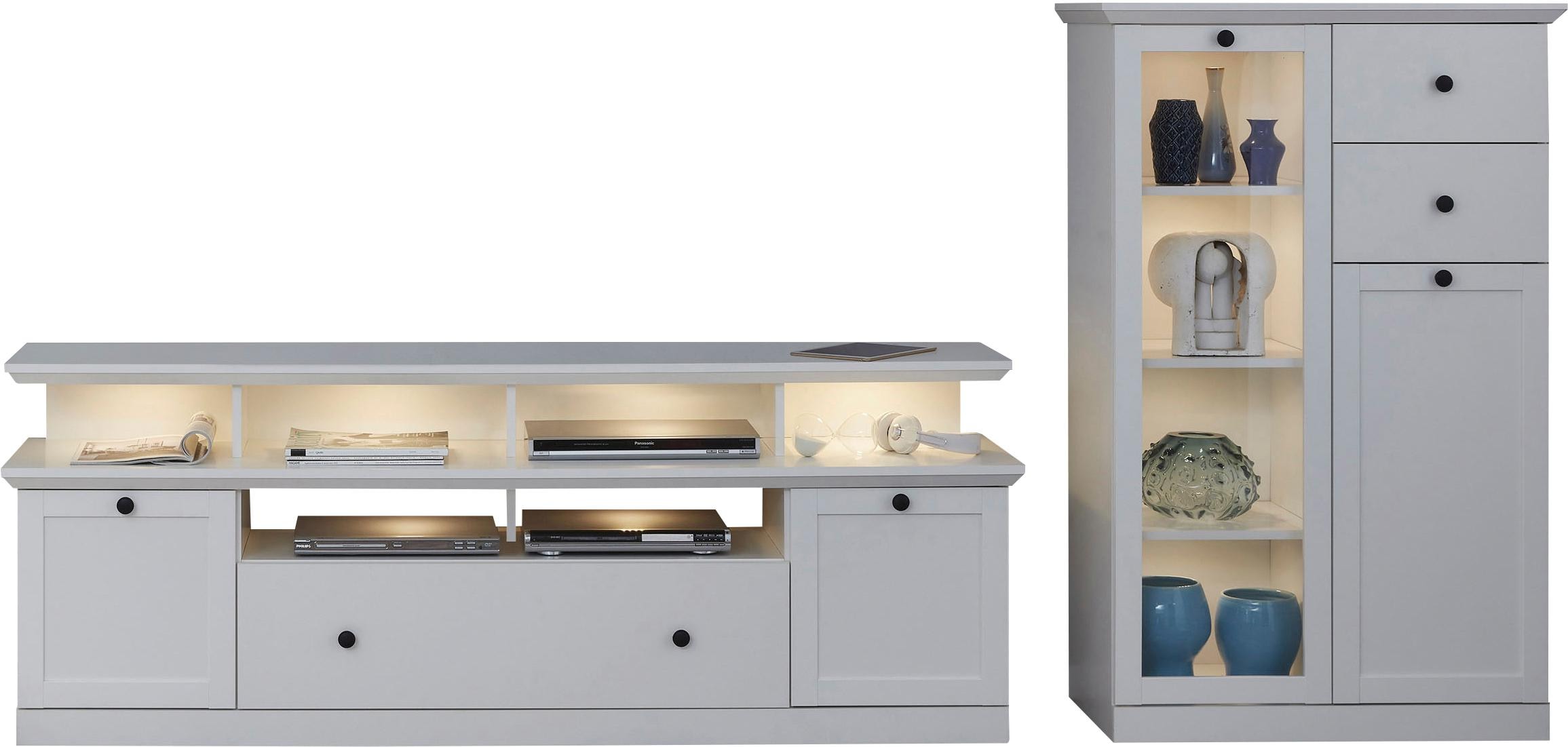 Home affaire Wohnwand "Örebro" Set, 2 Stk. tlg. zeitloser Landhausstil, mit günstig online kaufen