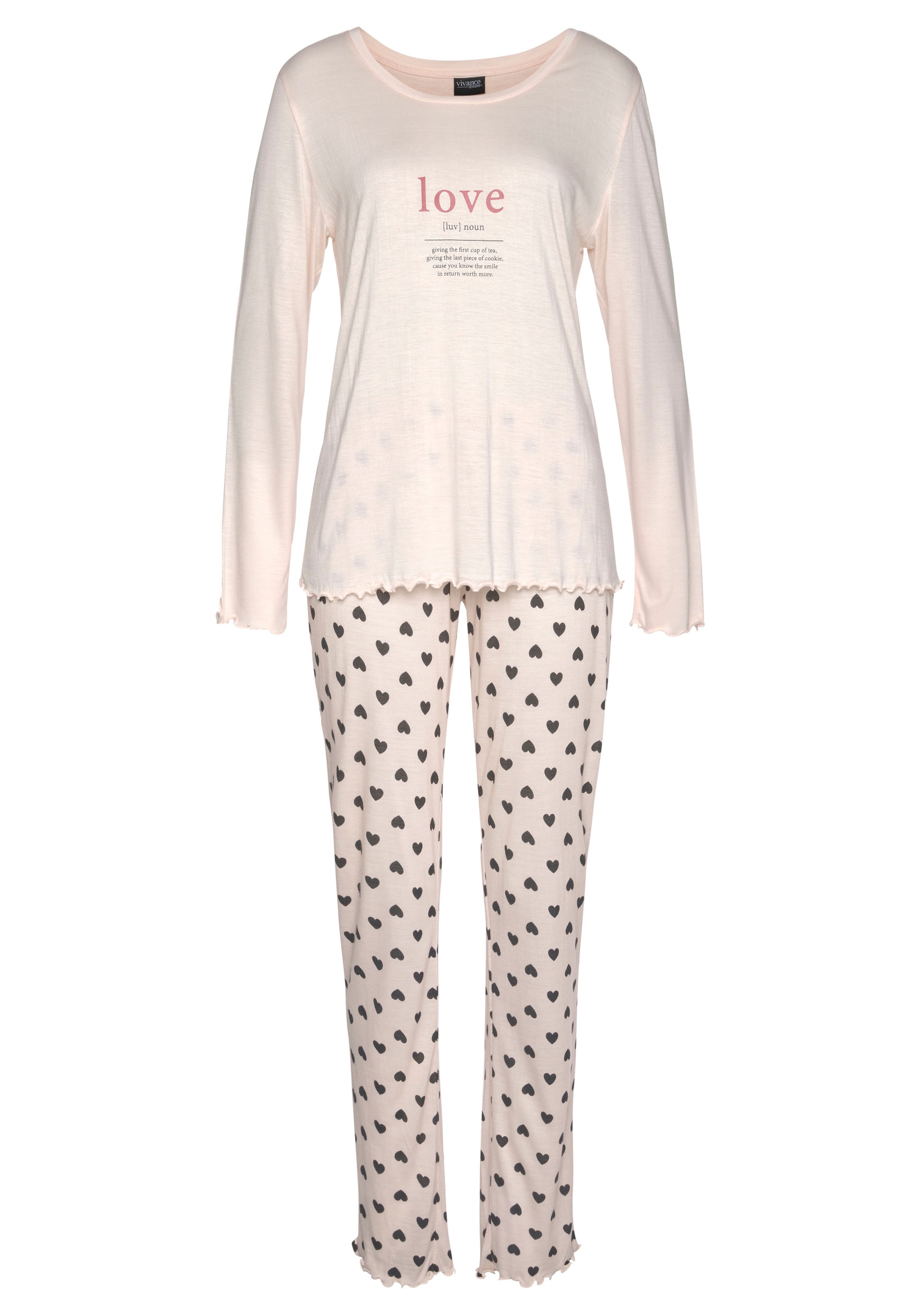 Vivance Dreams Pyjama, (2 tlg.), mit femininem Druckmuster günstig online kaufen