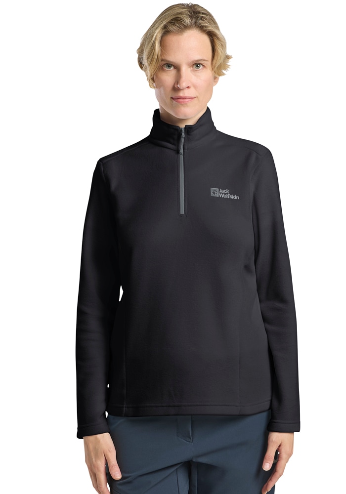 Jack Wolfskin Stehkragenpullover "TAUNUS HZ W" Fleecepullover, Halfzip-Reißverschluss, Stehkragen