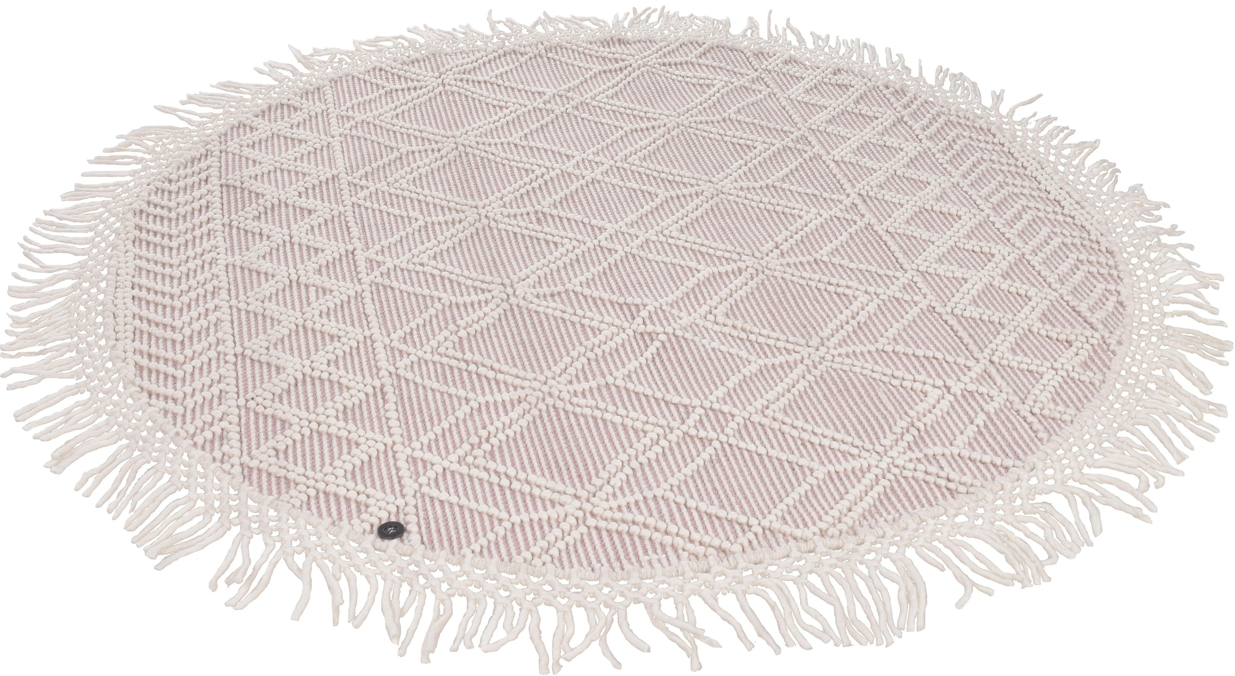 TOM TAILOR HOME Teppich »Colored Macrame«, rund, Handweb Teppich, reine Wolle, handgewebt, mit Fransen, Scandi Design
