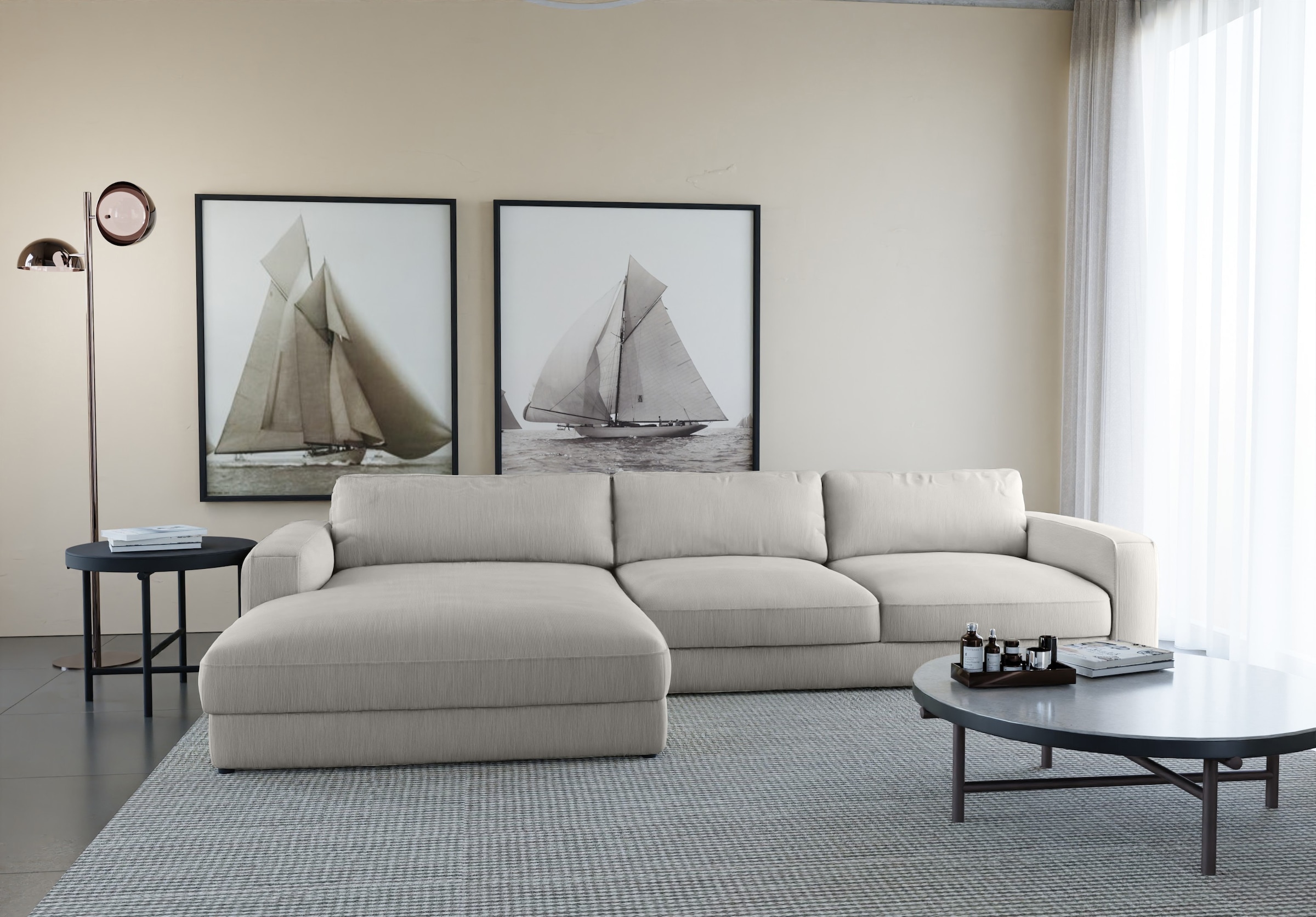Home affaire Ecksofa "Bloomfield, bequem und elegant, Breite 303cm, L-Form" mit Bettfunktion und Bettkasten, Unser Dauertiefpreis
