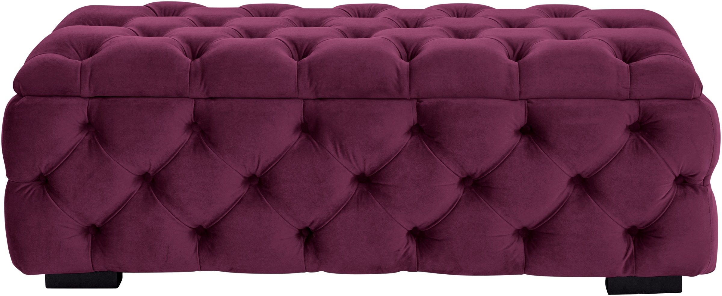 Thumbnail - Home affaire Polsterhocker "KALINA, hochwertige Knopfheftung, B/T/H: 120/55/45 cm" mit Staufach und innenliegenden Lasch...