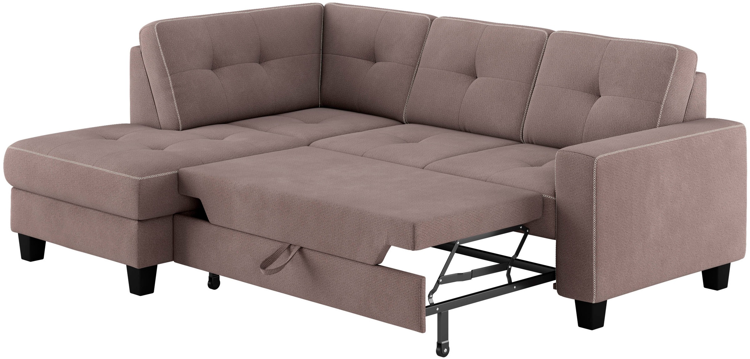 Places of Style Ecksofa »Varese«, Kreuznaht in beige