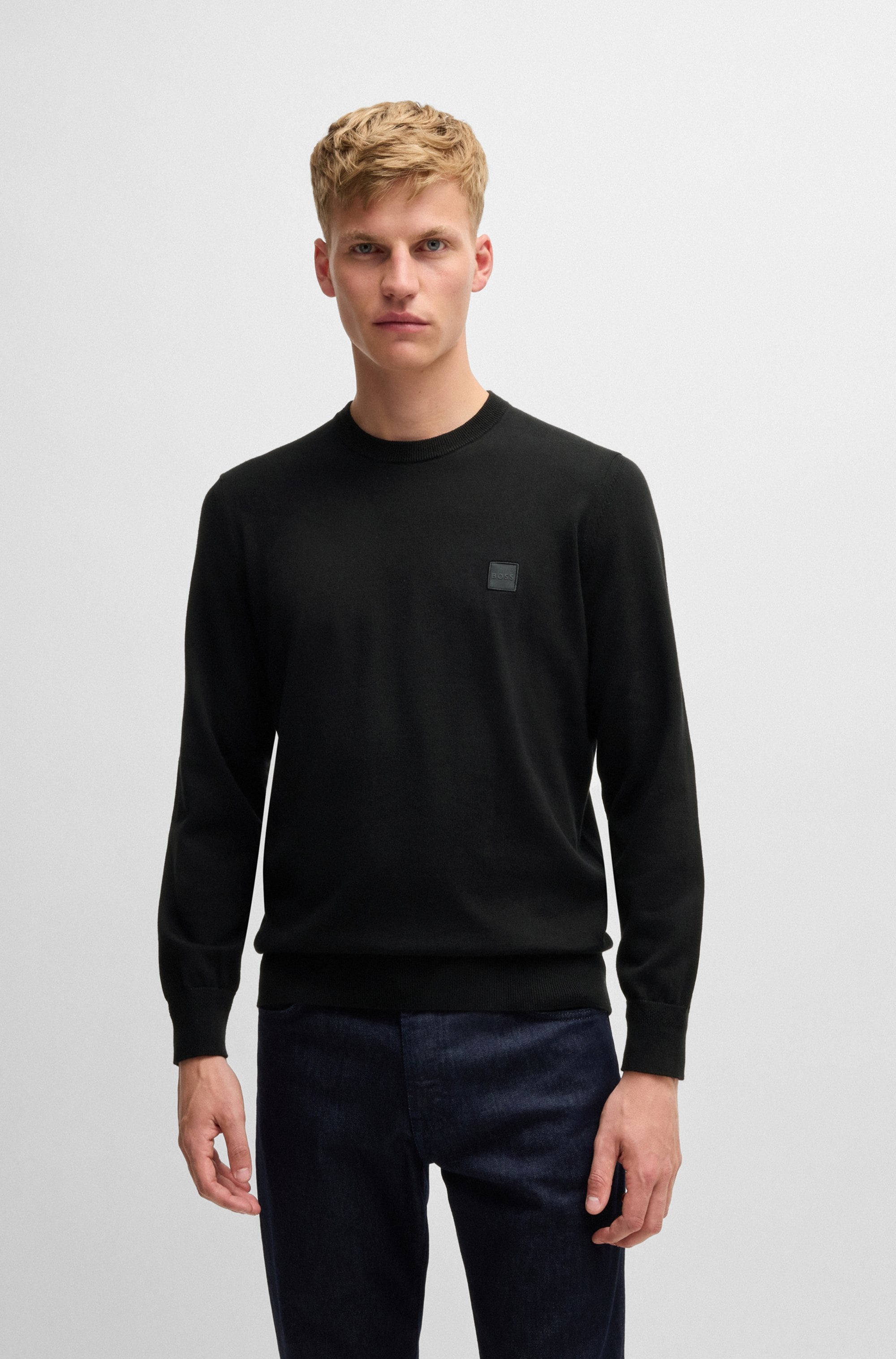 BOSS ORANGE Strickpullover »Kanovano_S 1026«, mit Rundhalsausschnitt