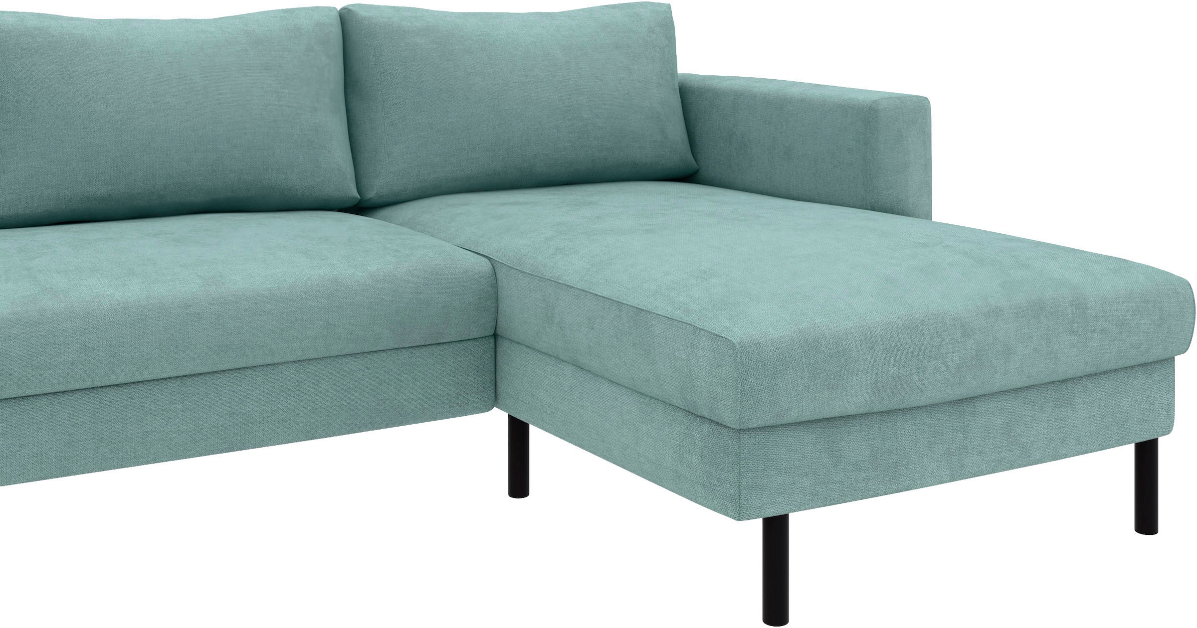 TRENDMANUFAKTUR Wohnlandschaft »Amazing II, wahlw. mit Schlaffunktion & Bettkasten, Fuß schwarz« Sofa in U-Form, in Cord, Struktur LEO o. Struktur LINO, Breite 305 cm