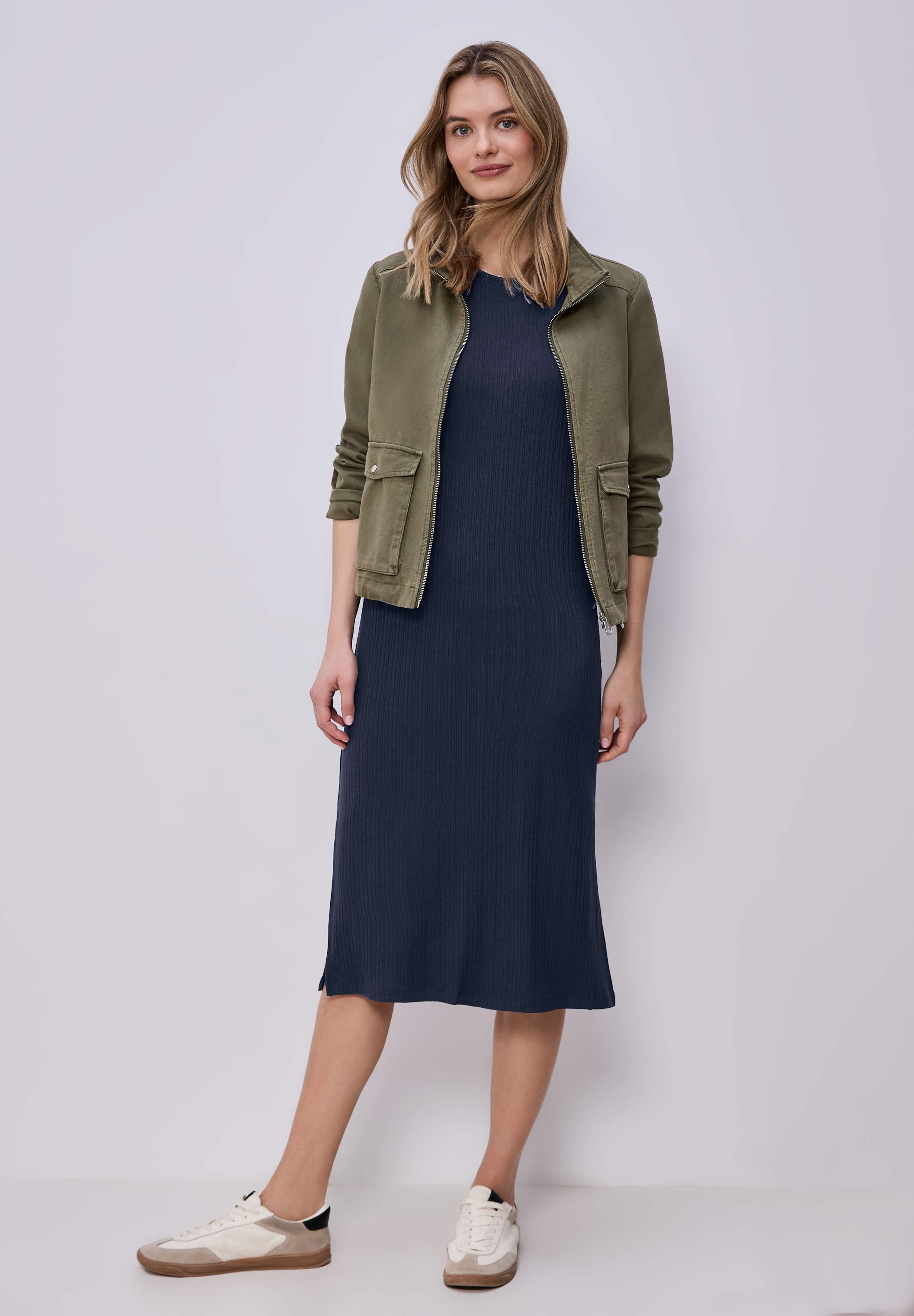 STREET ONE Jerseykleid Ohne Taschen mit Rundhalsausschnitt