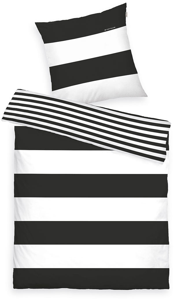 TOM TAILOR HOME Wendebettwäsche "SIENA in Gr. 135x200cm, 155x220cm oder 200x220cm" 2 Stk. gestreifte Bettwäsche aus Baumwolle, Bettwäsche mit Wendeoptik