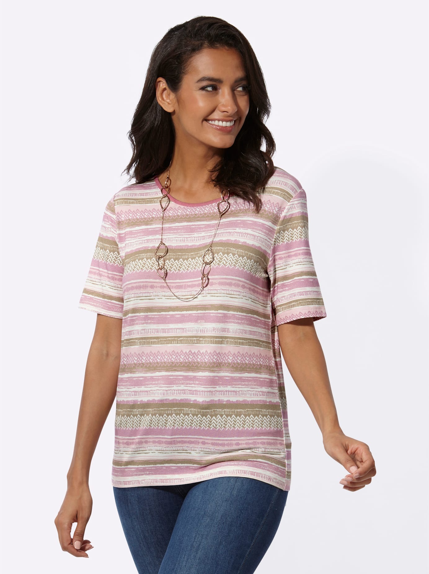 Casual Looks Kurzarmshirt »Rundhals-Shirt«, (1 tlg.)