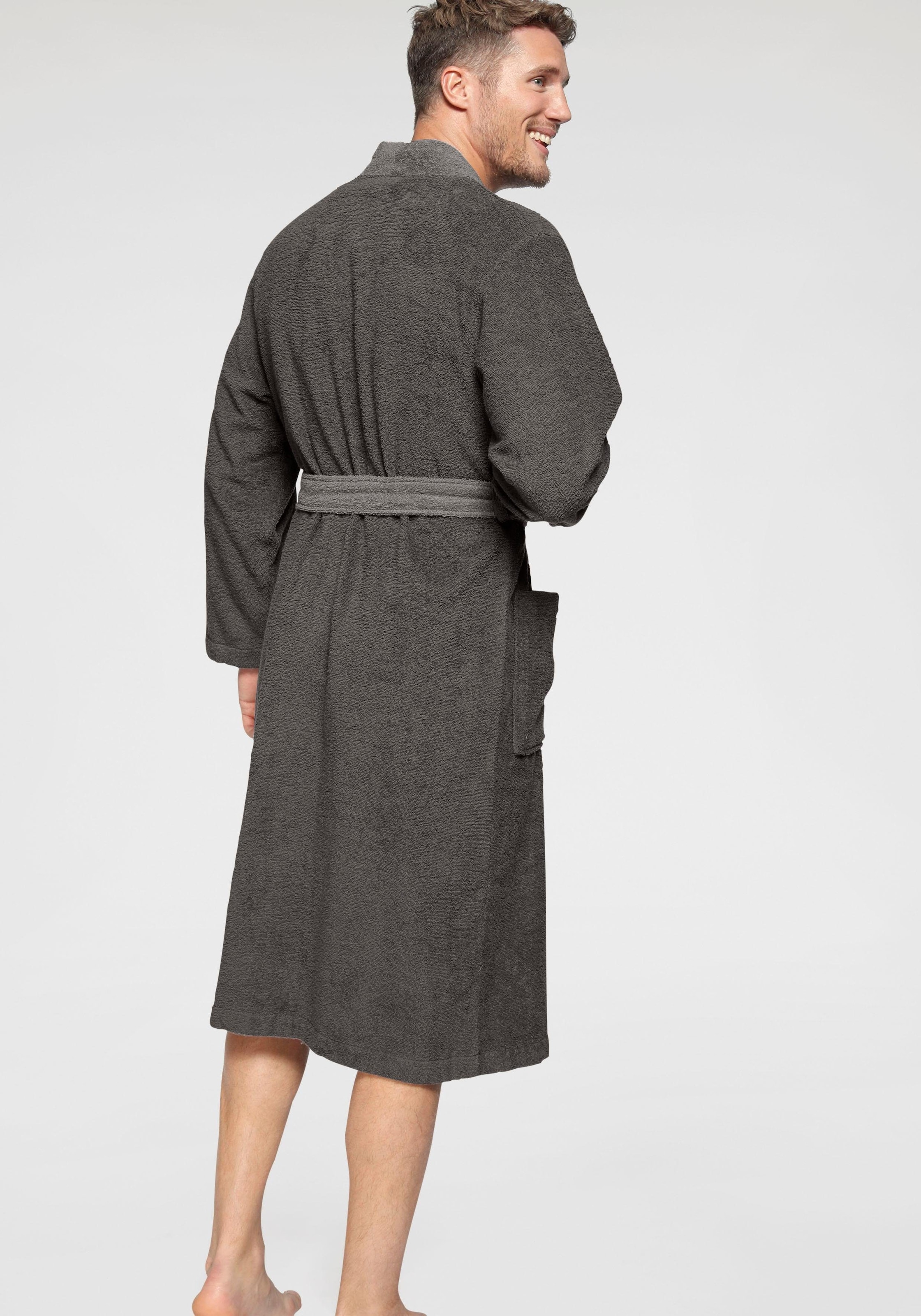 H.I.S Unisex-Bademantel »Hannes, ideal für Sauna & Spa, Hotelbademantel, Morgenmantel«, (1 St.), für Damen & Herren, lang, mit Taschen, S-3XL