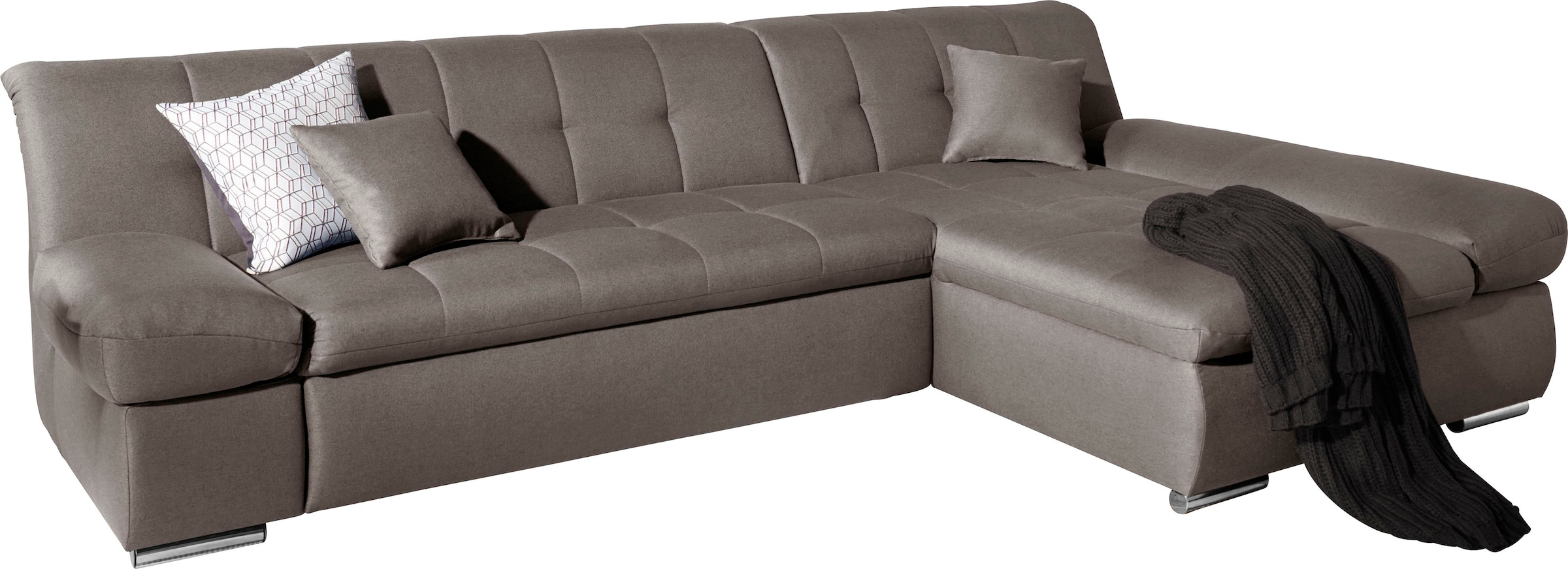 DOMO collection "MONA 297x173 cm, modern und komfortabel" whlw. mit Bettfunktion, L-Form