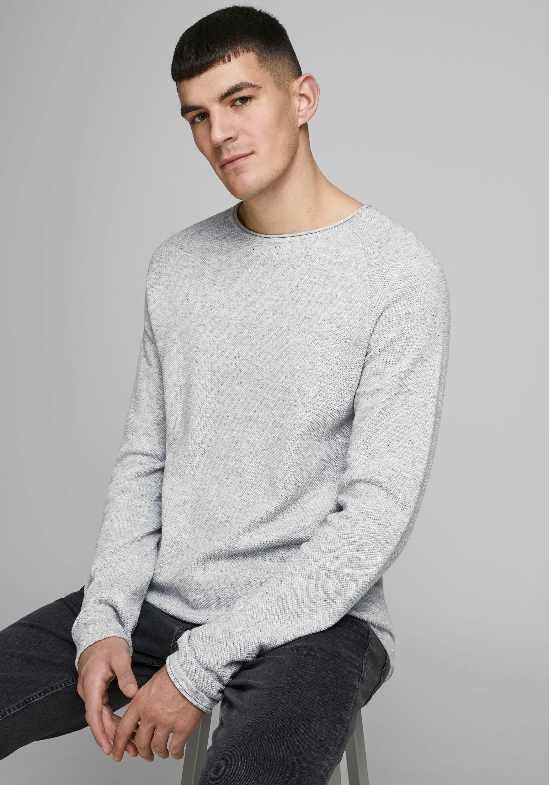 Jack & Jones Rundhalspullover JJEHILL Einfarbiger günstig online kaufen