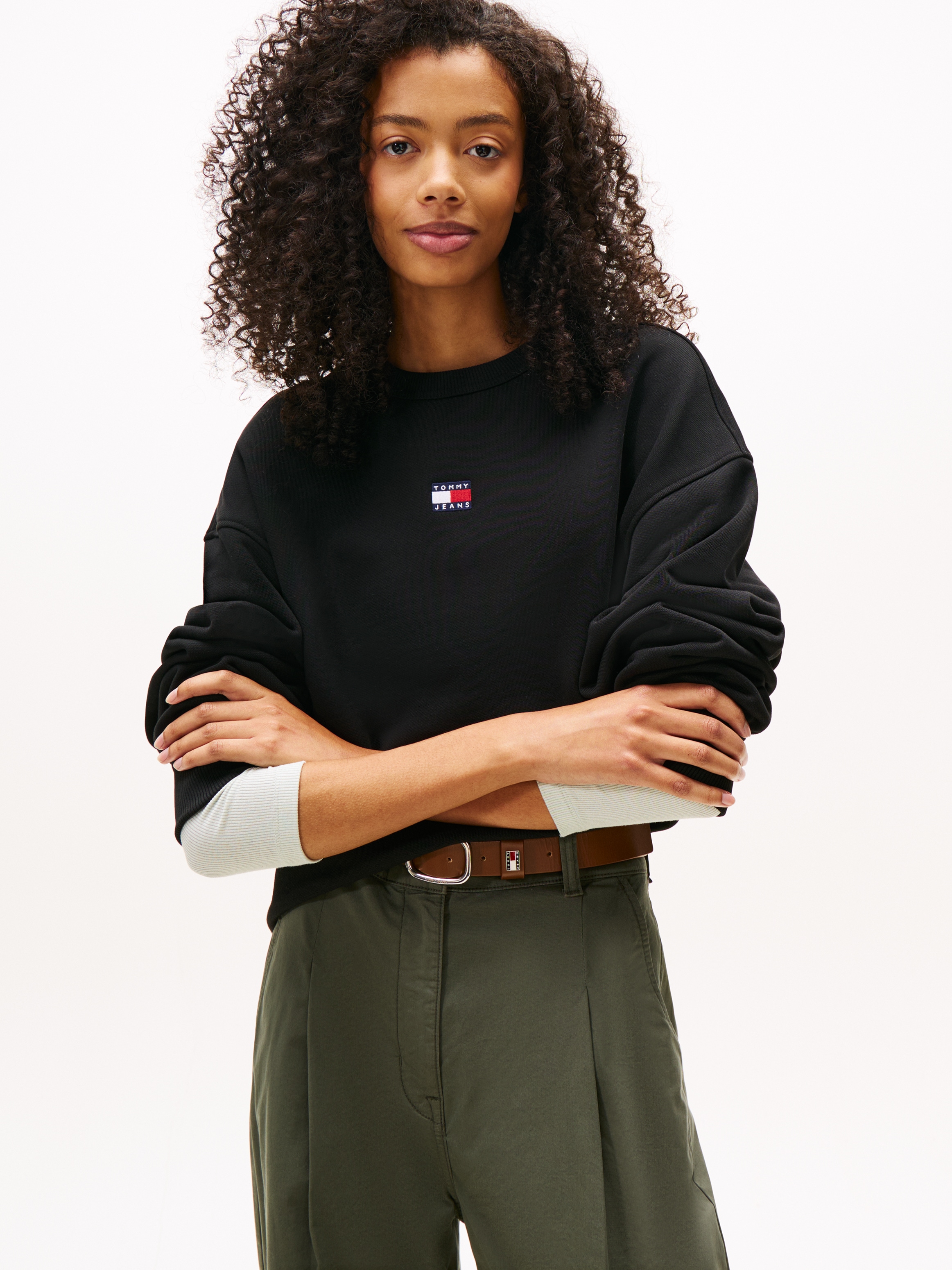 Tommy Jeans Sweatshirt "Sweatshirt TJW BXY BADGE" mit Dropshoulder-Design u günstig online kaufen