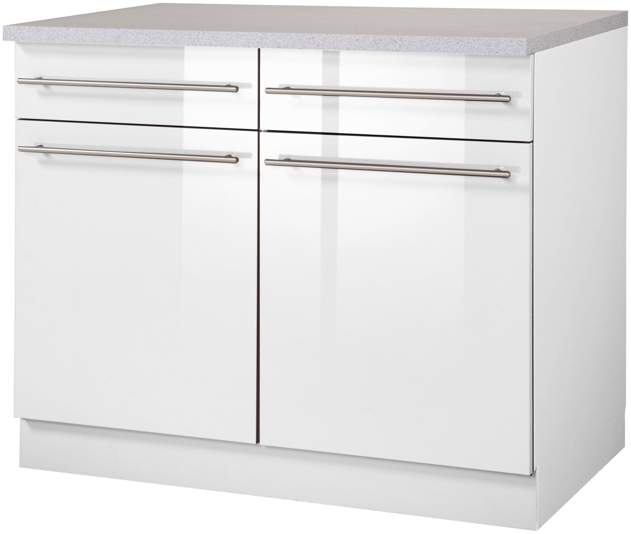 wiho Küchen Unterschrank "Chicago, TOPSELLER" 100 cm breit, 2 Schubkästen u günstig online kaufen