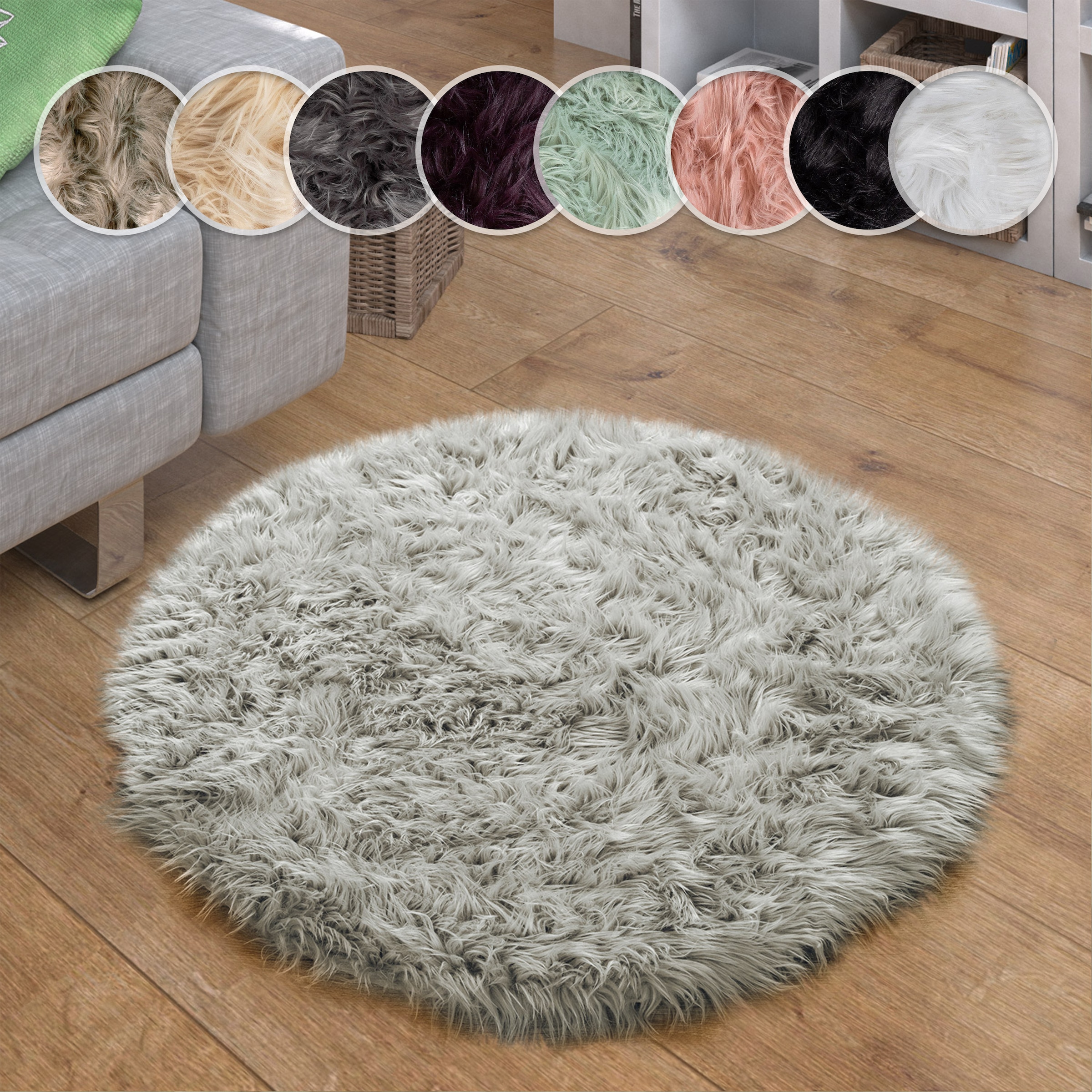 Paco Home Fellteppich "Playa 960" rund 64 mm Höhe Kunstfell, Flokati-Optik, günstig online kaufen