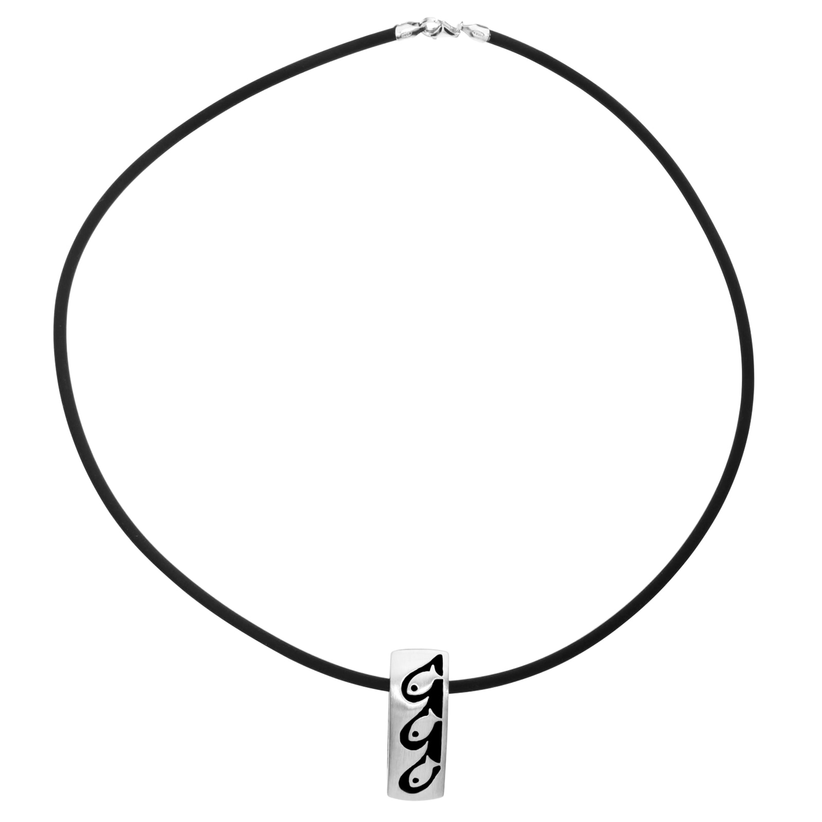OSTSEE-SCHMUCK Halsreif »Ostsee-Schmuck Halsreif mit Anhänger Fisch - Kautschukreif«, (2 tlg.)