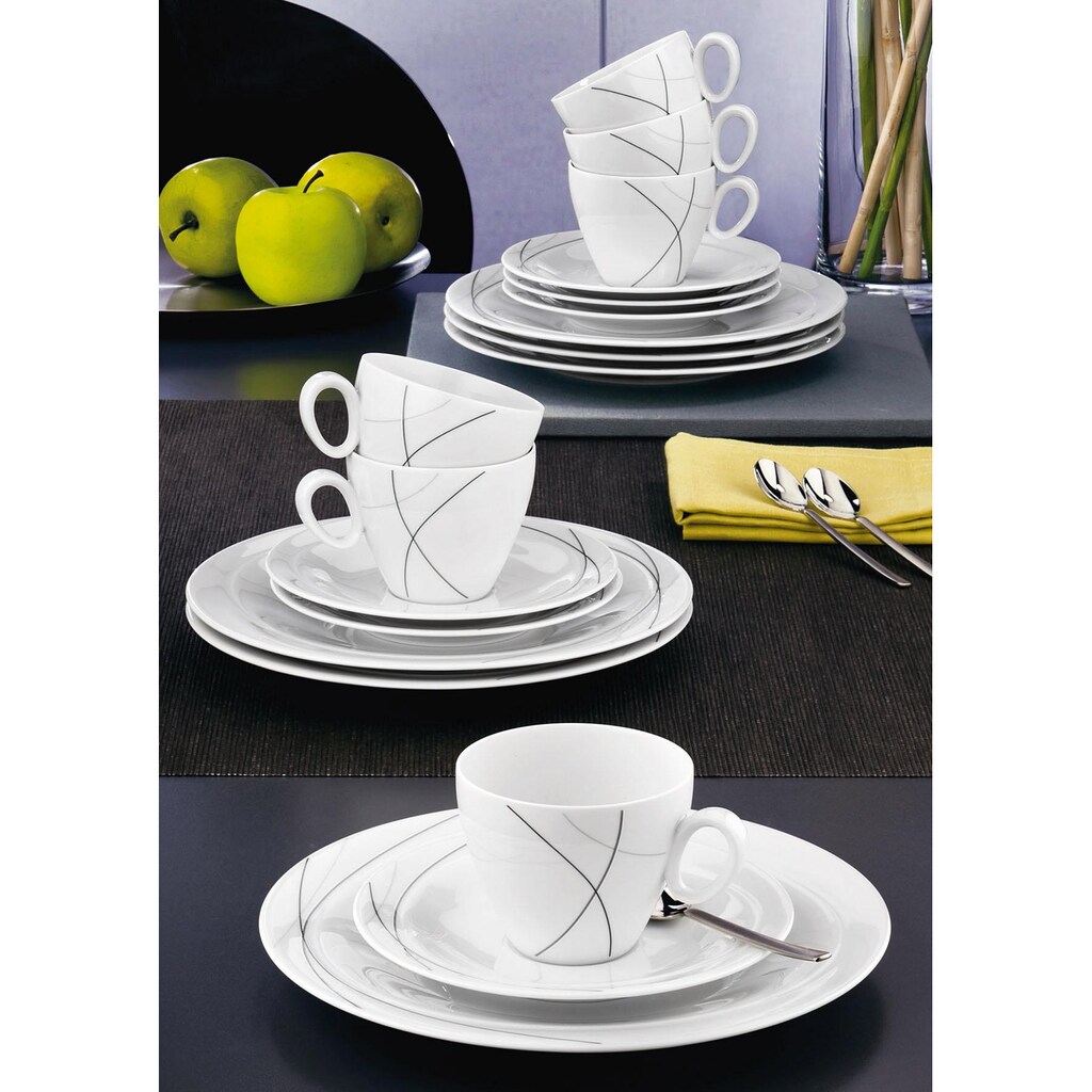 Seltmann Weiden Kaffeeservice »Geschirr-Set, Service Trio Highline«, (Set, 18 tlg.), Made in Germany, 18 Teile, für 6 Personen