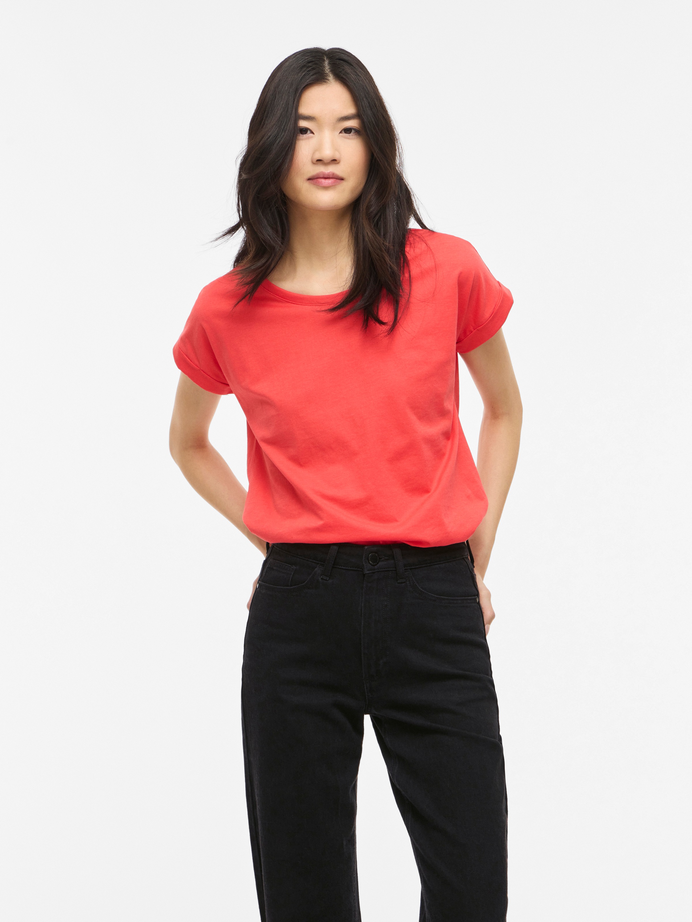 Vila Rundhalsshirt "VIDREAMERS NEW PURE T-SHIRT/SU-NOOS" Basic Damen-T-Shir günstig online kaufen