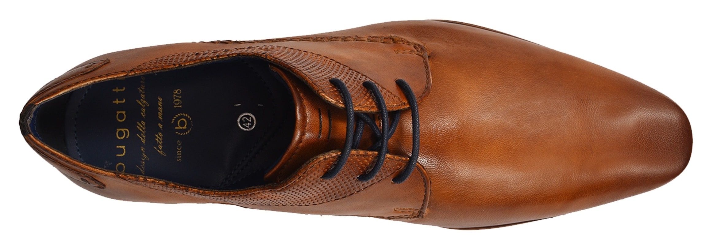 bugatti Schnürschuh, Blockabsatz, Abendschuh, Businessschuh in eckiger Karreeform