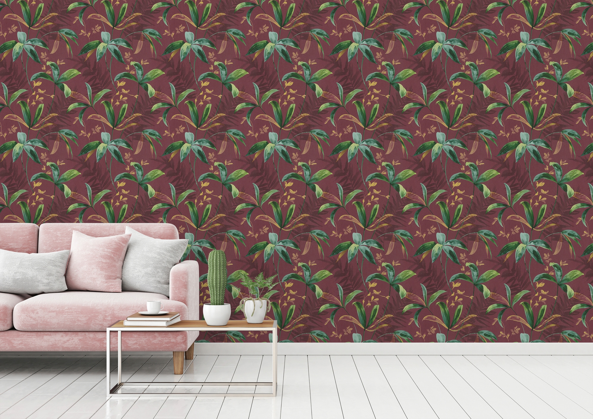 Architects Paper Vliestapete »Jungle Chic«, floral-botanisch-tropisch, Palmentapete Tapete Dschungel Tapeten Wohnzimmer Schlafzimmer Küche