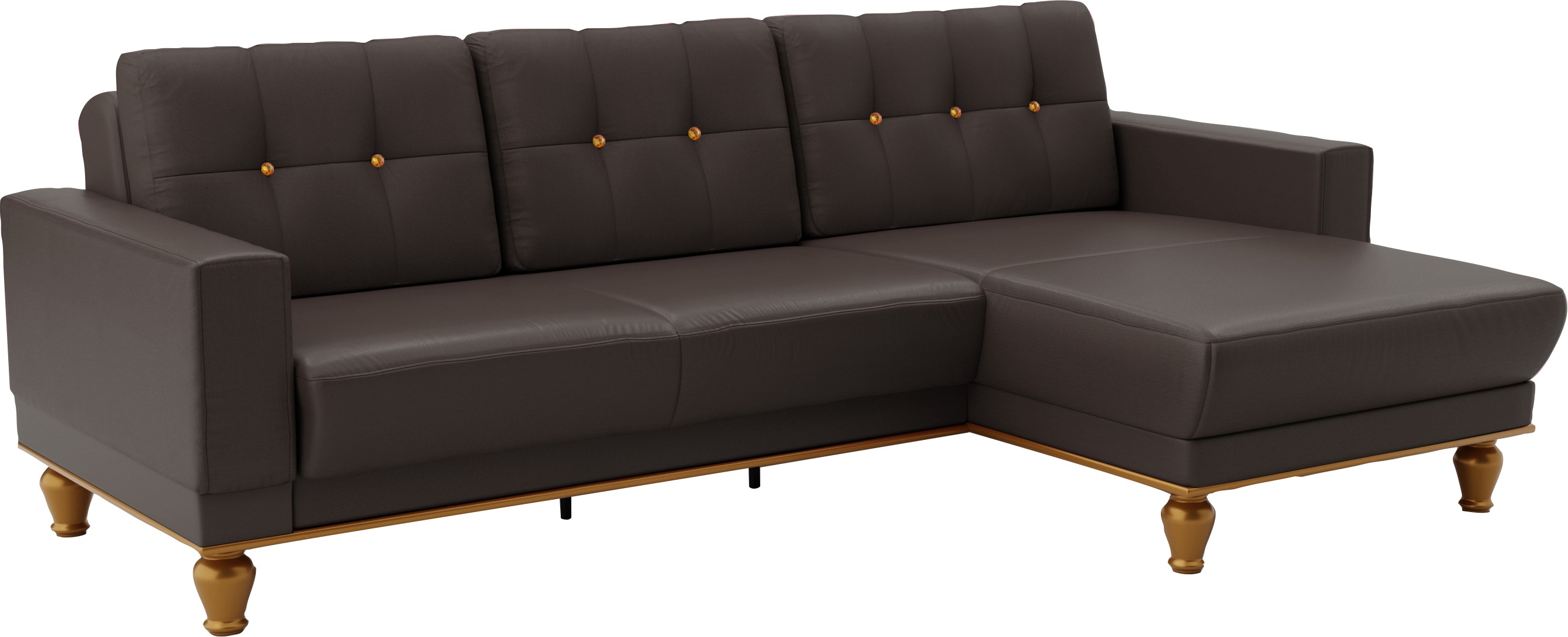 Thumbnail - sit&more Ecksofa "Orient 5 L-Form" mit Strass-Stein, wahlweise mit Bettfunktion und Bettkasten