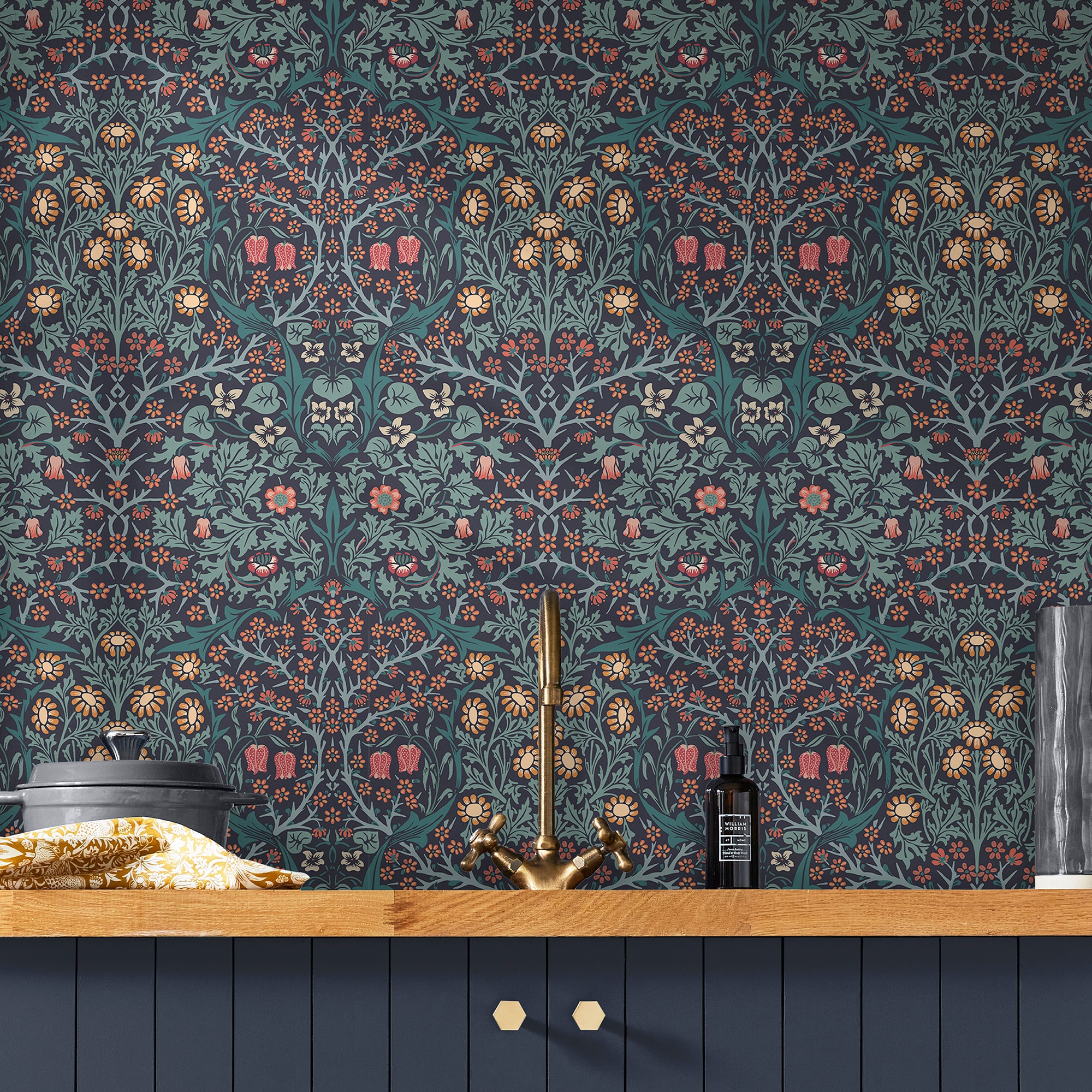 WILLIAM MORRIS AT HOME "Blackthorn" Retro glatt Designer Tapete, 10mx52cm (ca. 5m2)