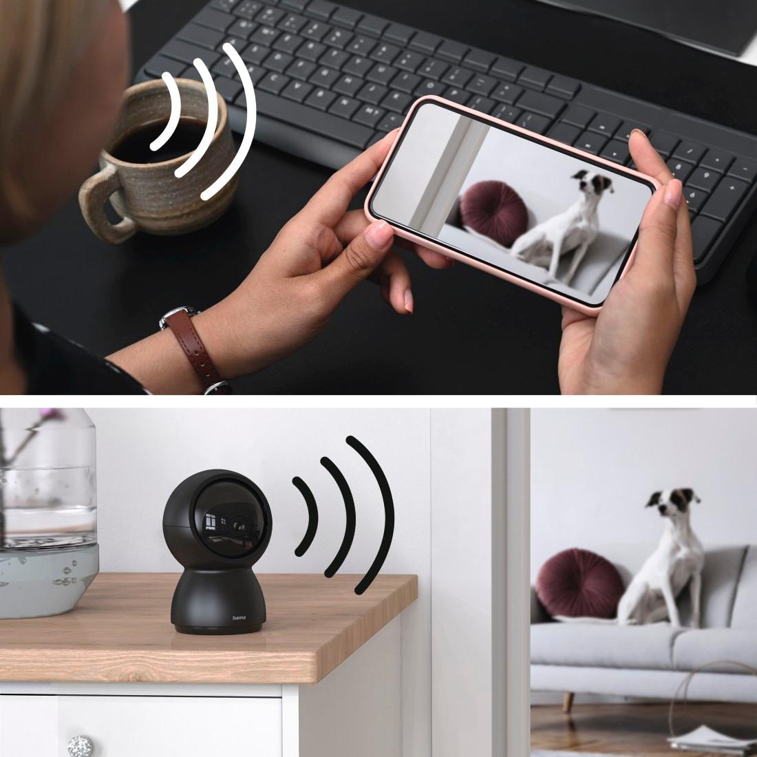 Hama Smart Home Kamera »WLAN Kamera Indoor (App, kabellos, schwenkbar, Bewegungsmelder, Live)«, Innenbereich