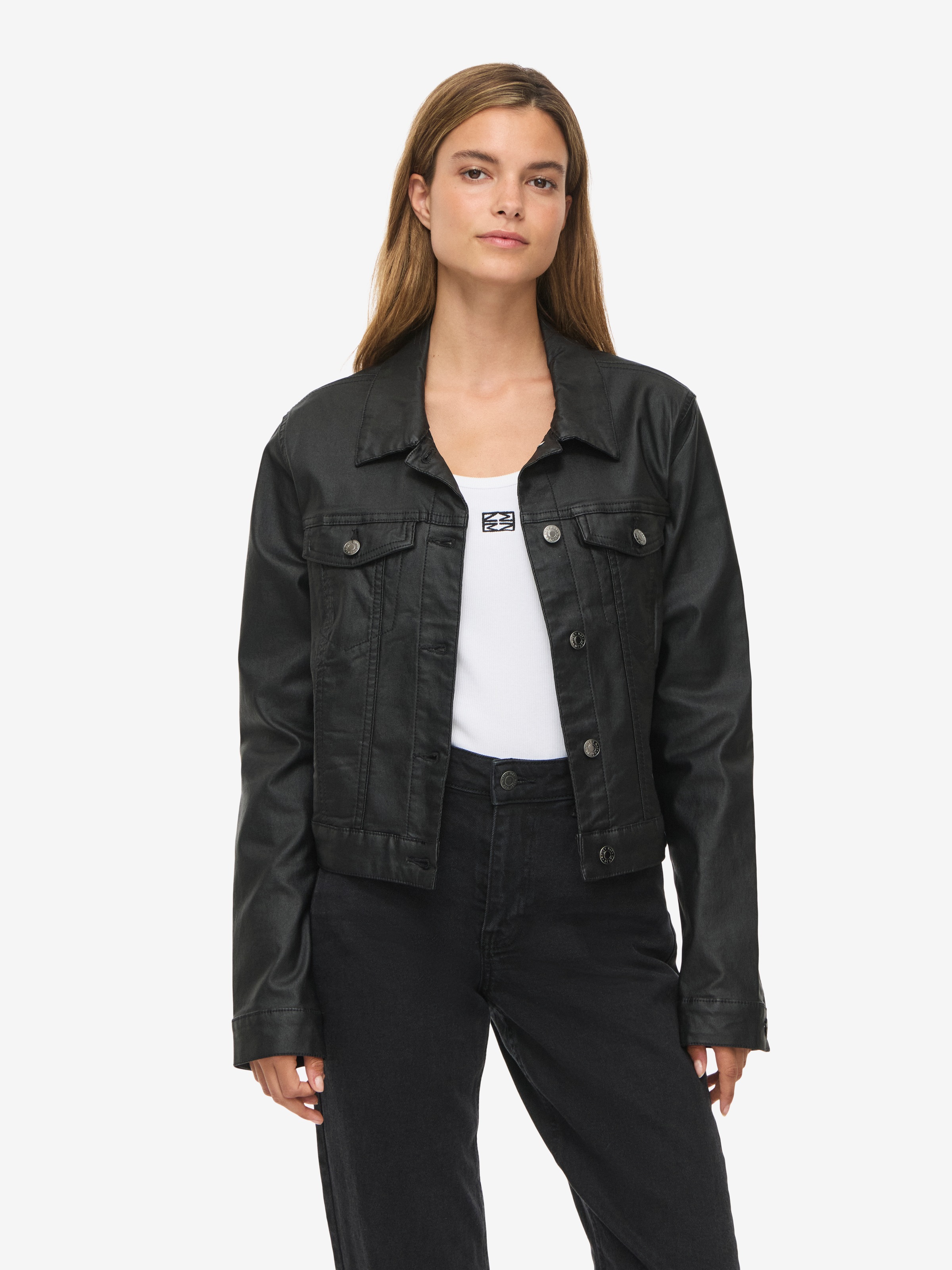 Noisy may Lederimitatjacke "NMCOATED DEBRA LS JACKET NOOS" Lederimitat