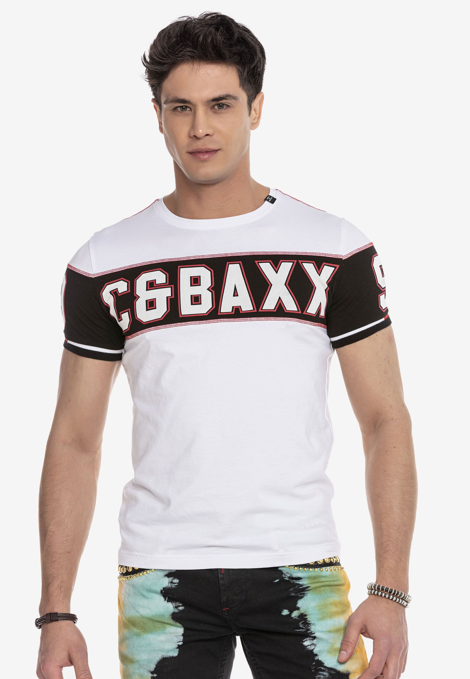 Cipo & Baxx T-Shirt "T-Shirt", modischer Markenprint als Highlight günstig online kaufen