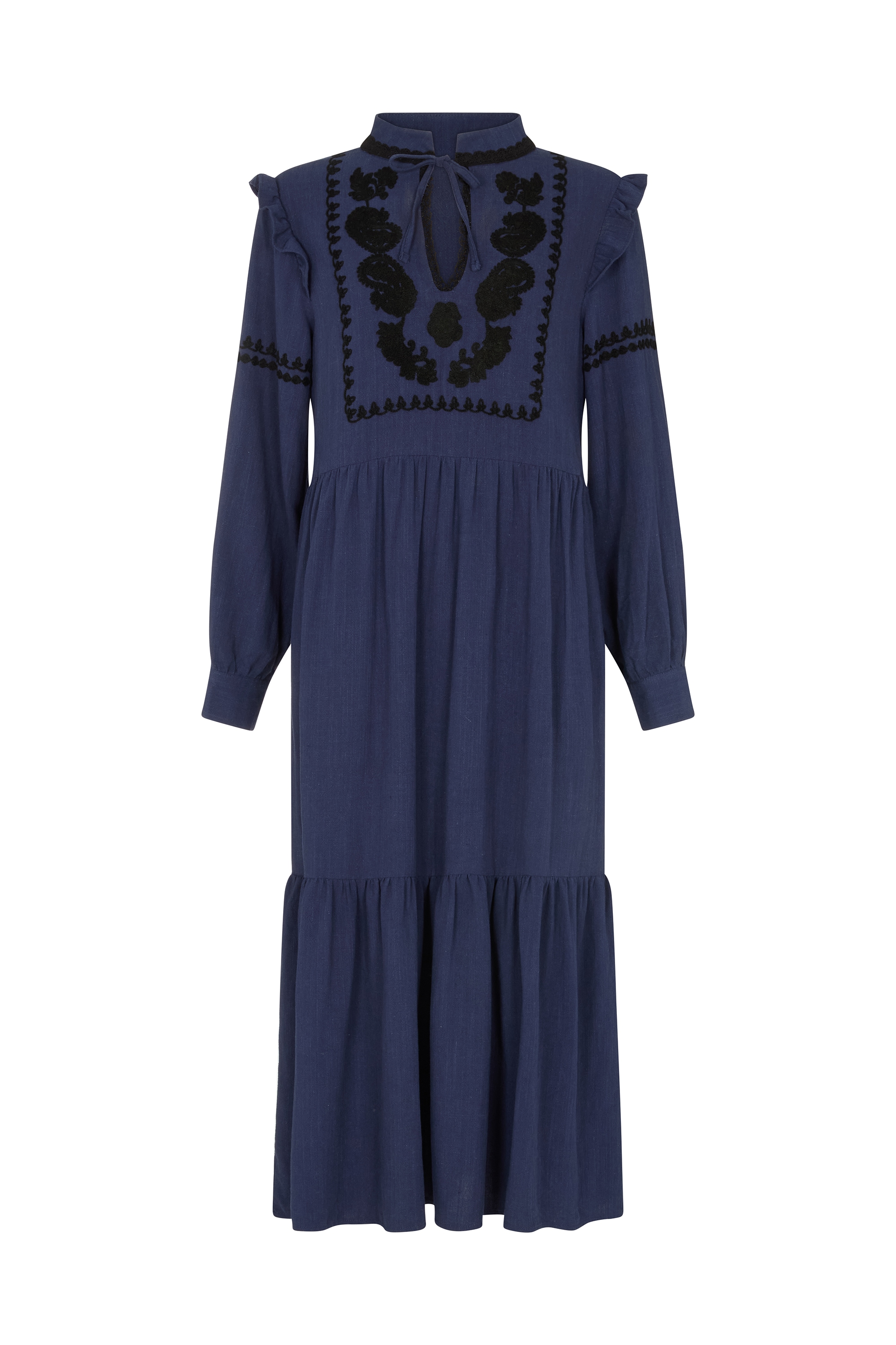 RAFFYA Midikleid "Lulu Embroidered Maxi Dress Damen" günstig online kaufen