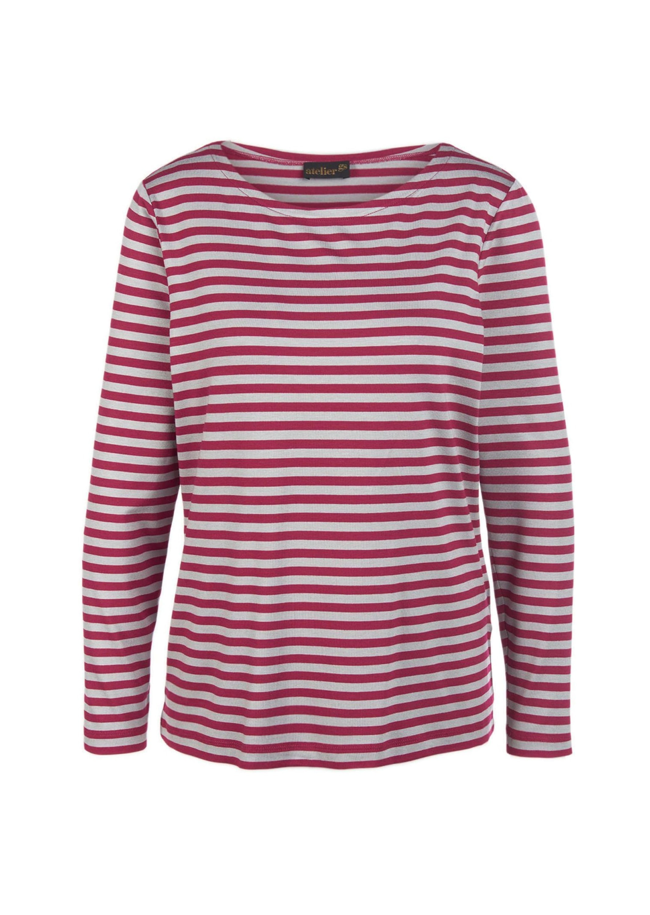 GOLDNER Longpullover "Kurzgröße Jerseyshirt mit Streifenmuster" Bunt gewirkter und dadurch farbbeständiger Ringel