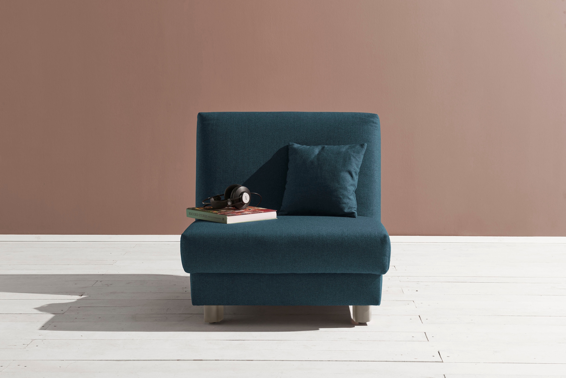 ell + ell Schlafsofa »Enny«, Liegefläche Breite 80 cm, Liegehöhe 45 cm, Füße alufarben, Rückenlehne