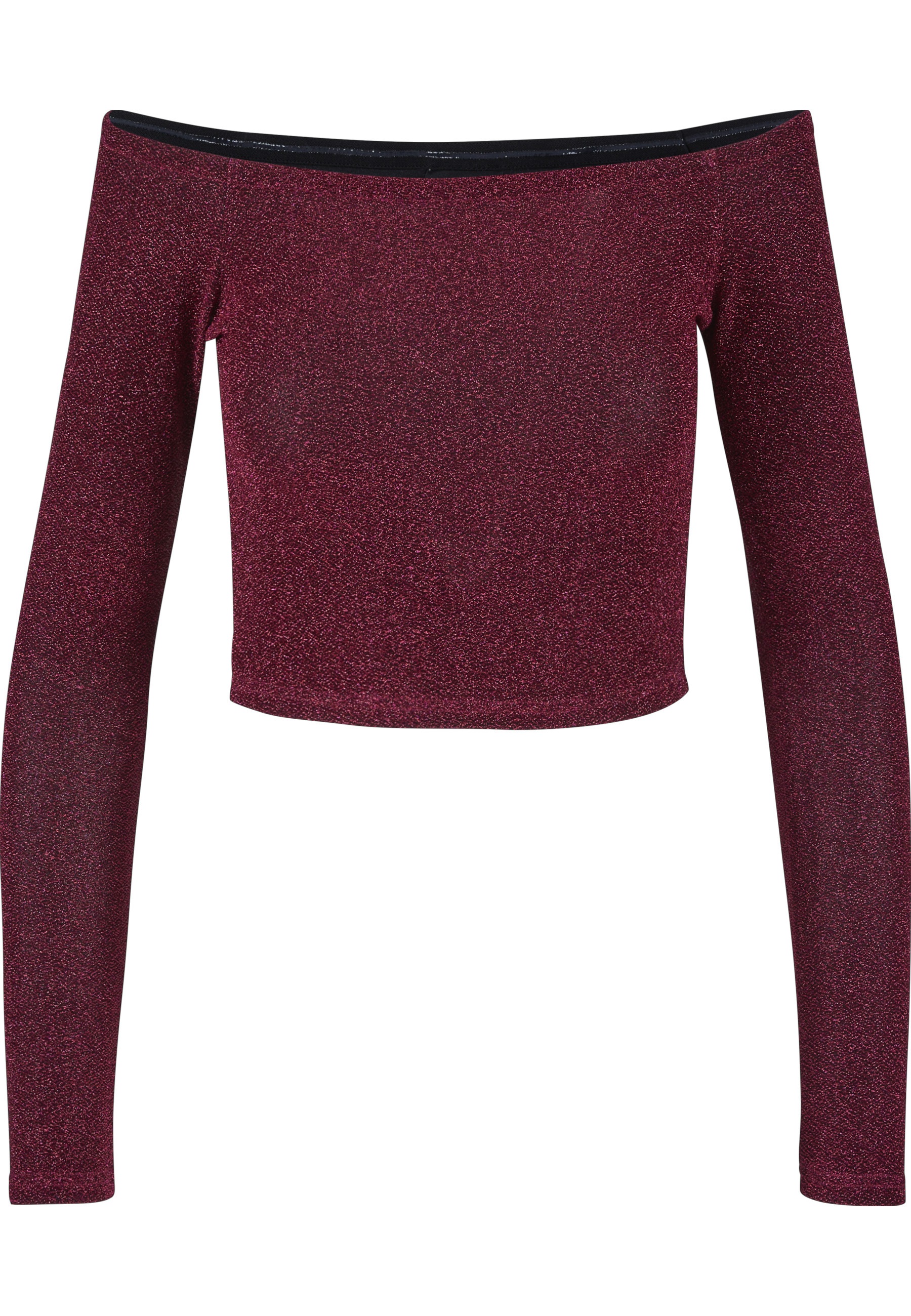 URBAN CLASSICS Longsleeve "Urban Classics Damen Ladies Off Shoulder Glitter Longsleeve" 1 Stk.