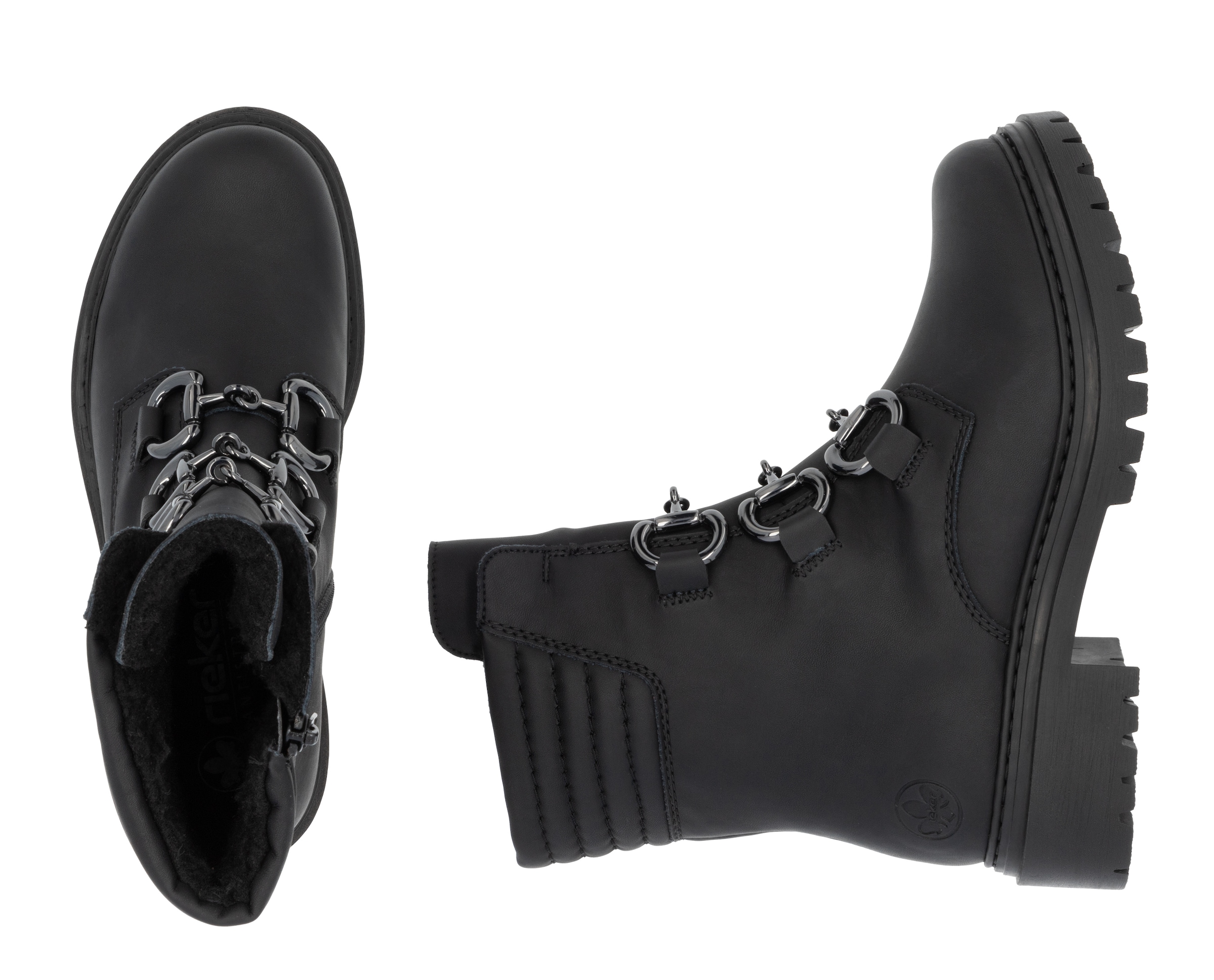 Rieker Winterstiefelette, Winterboots, Bikerboots, Blockabsatz, mit gepolstertem Schaftrand