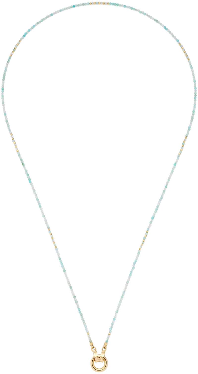 LEONARDO Charm-Kette »Halskette aqua Pippa Clip&M, 023748«, mit Amazonit