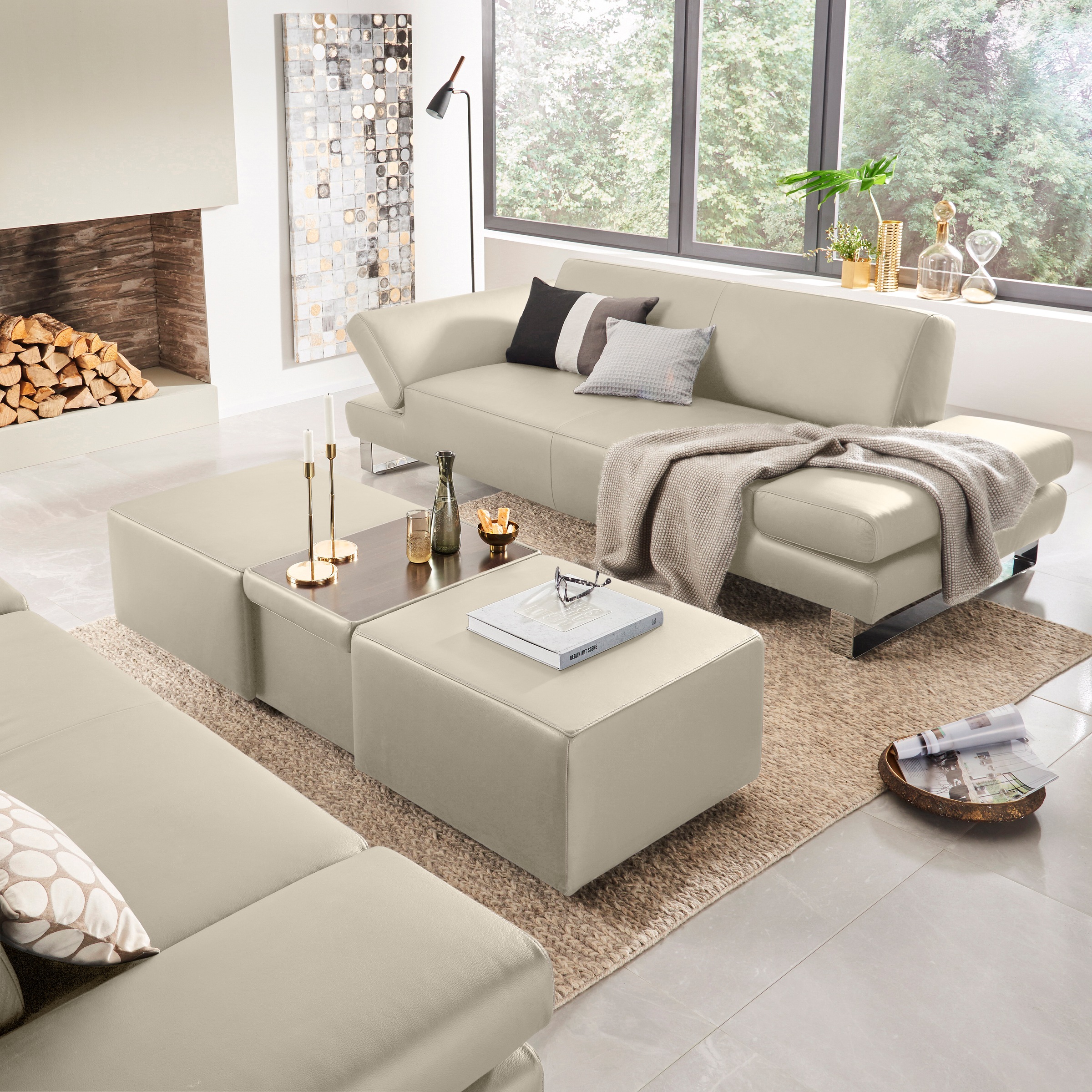 W.SCHILLIG 2-Sitzer »taboo Designsofa mit hohem Sitzkomfort«, mit Übertiefe, inklusive Armlehnenverstellung, mit Kontrastnaht
