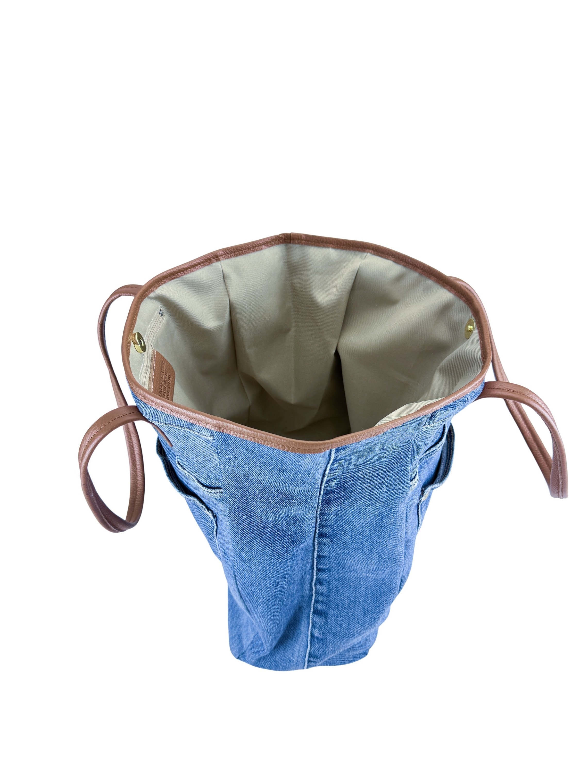 COLLEZIONE ALESSANDRO Schultertasche »BellaBlu«, Jeanstasche mit italienischen Leder
