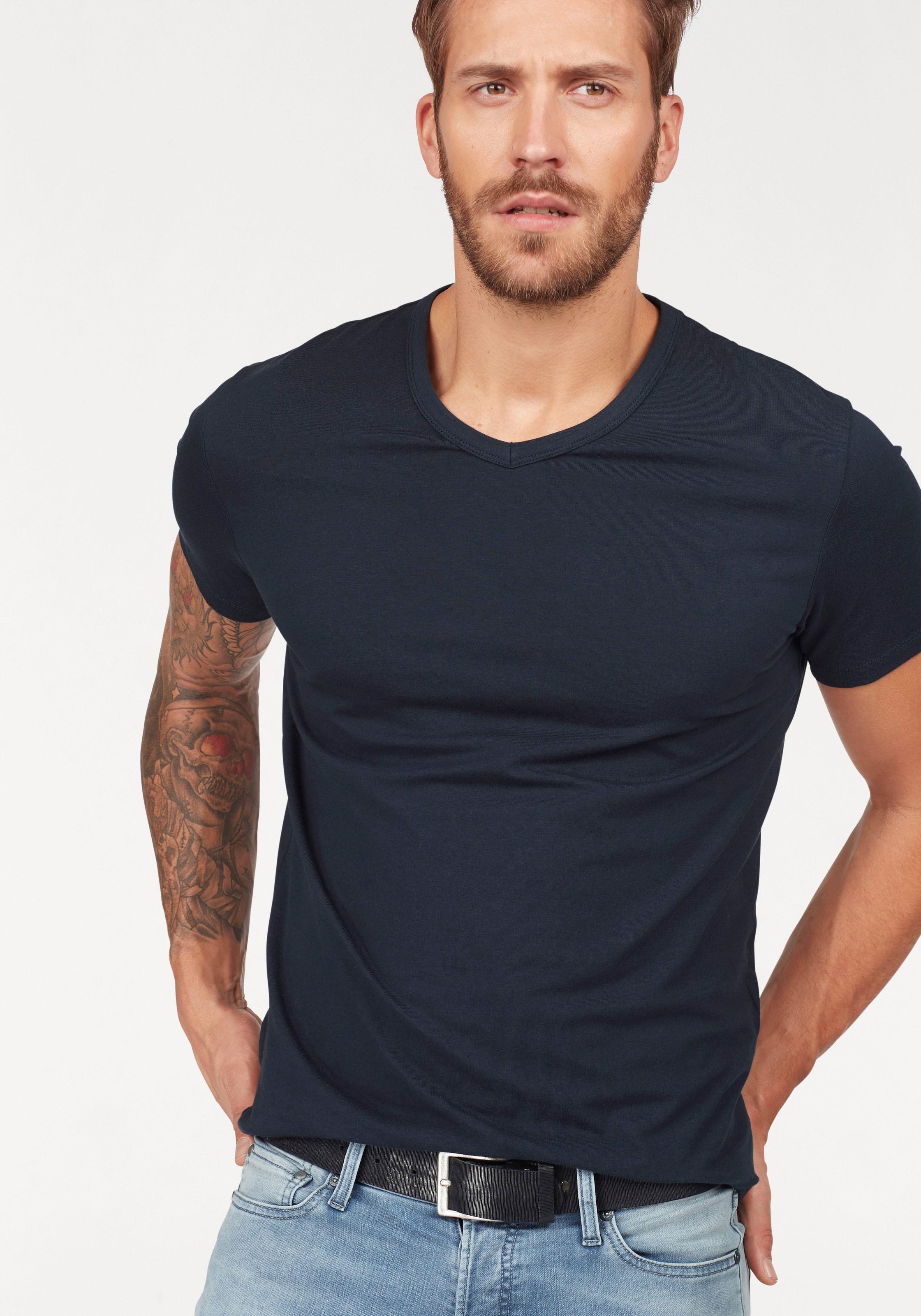Jack & Jones T-Shirt "SLIM- FIT BASIC TEE V-NECK" mit V-Ausschnitt günstig online kaufen