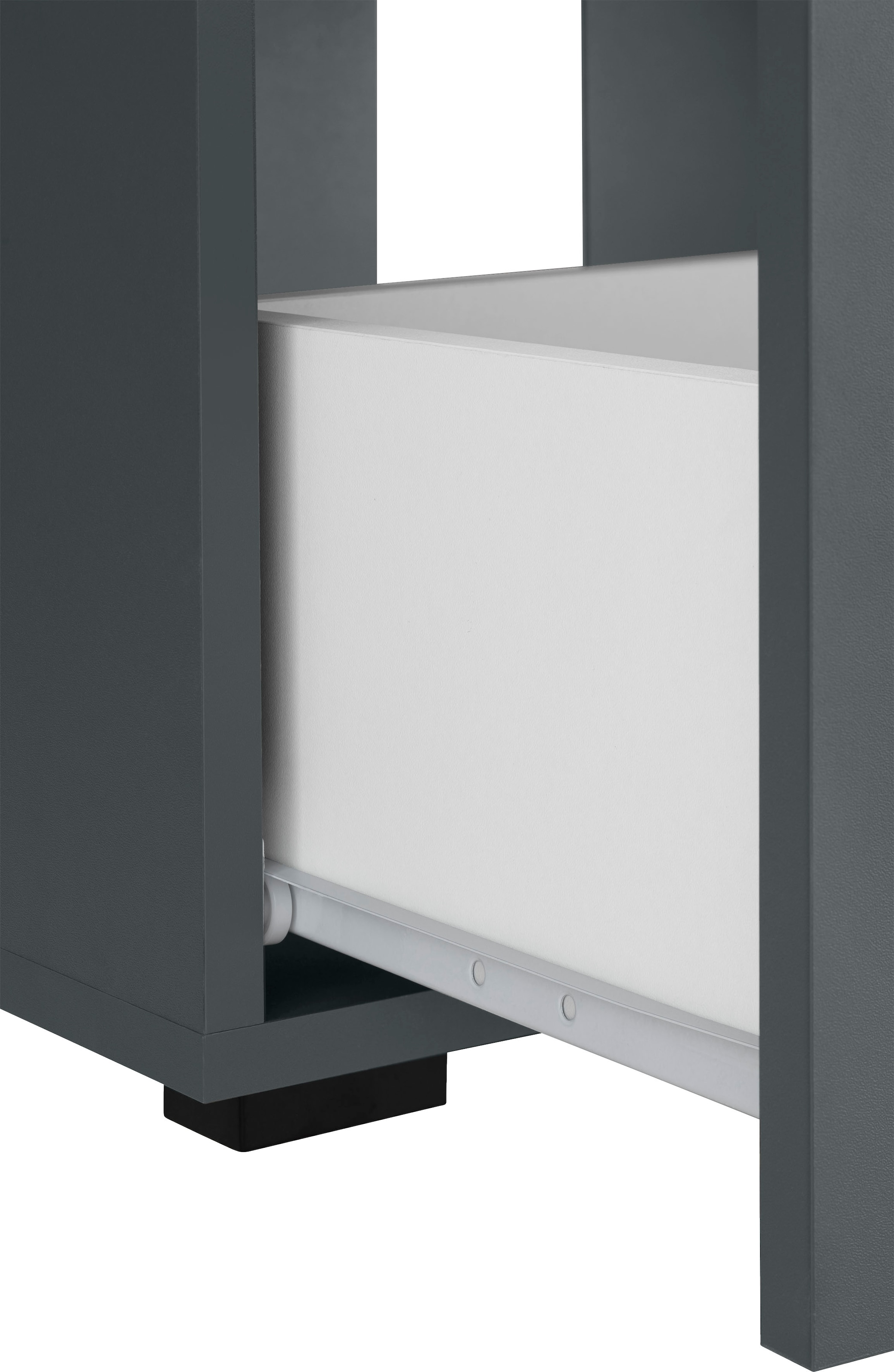 INOSIGN Waschbeckenunterschrank »Skara«, mit Klappe und Schubkasten, schwarze Griffe, Breite 60 cm, Höhe 55 cm