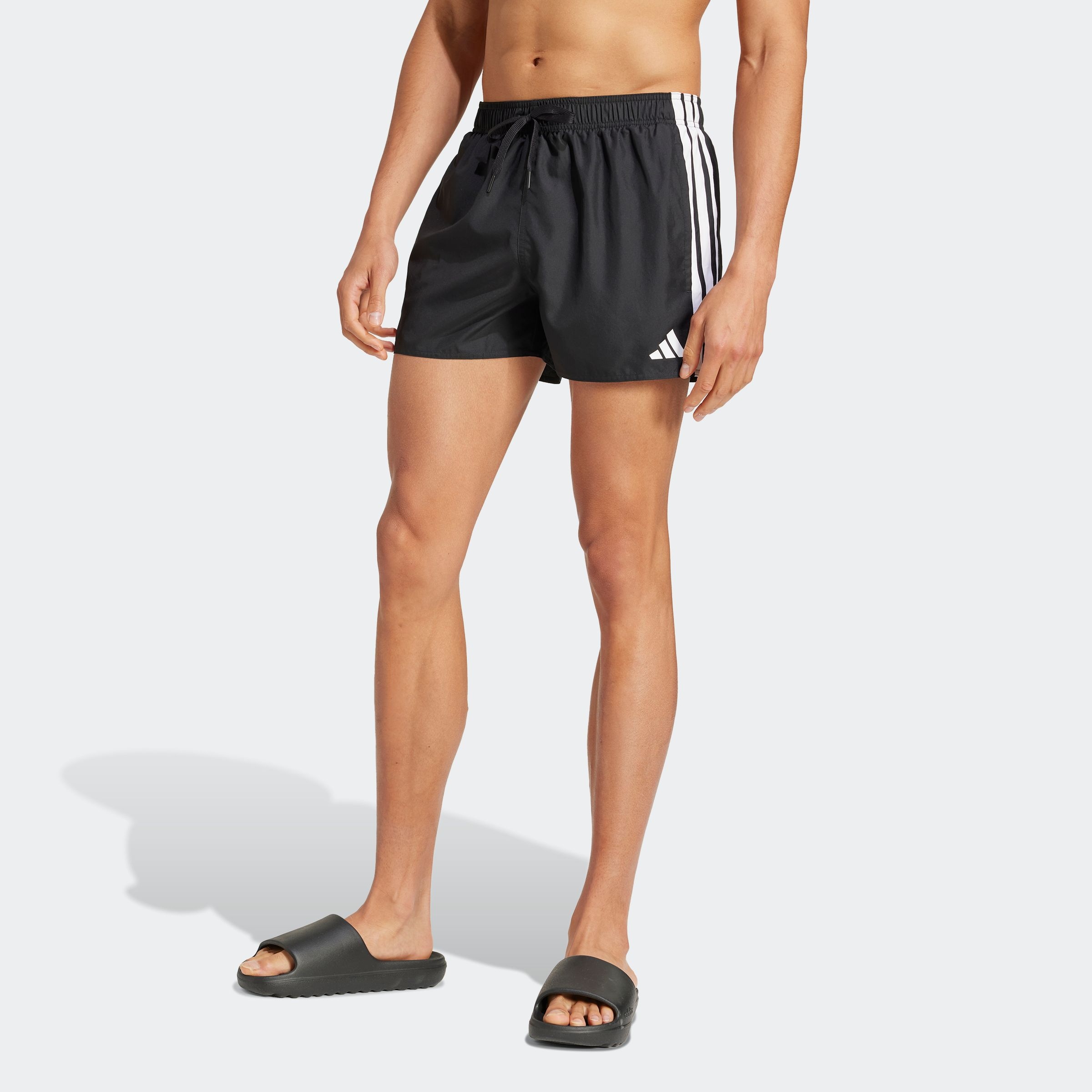 Badeshorts ADIDAS PERFORMANCE "3-STREIFEN 3-INCH", Herren, Gr. 3XL, N-Gr, schwarz-weiß (schwarz, weiß), Gewirkt, Obermaterial: 100% Polyester, Badehosen Badeshorts