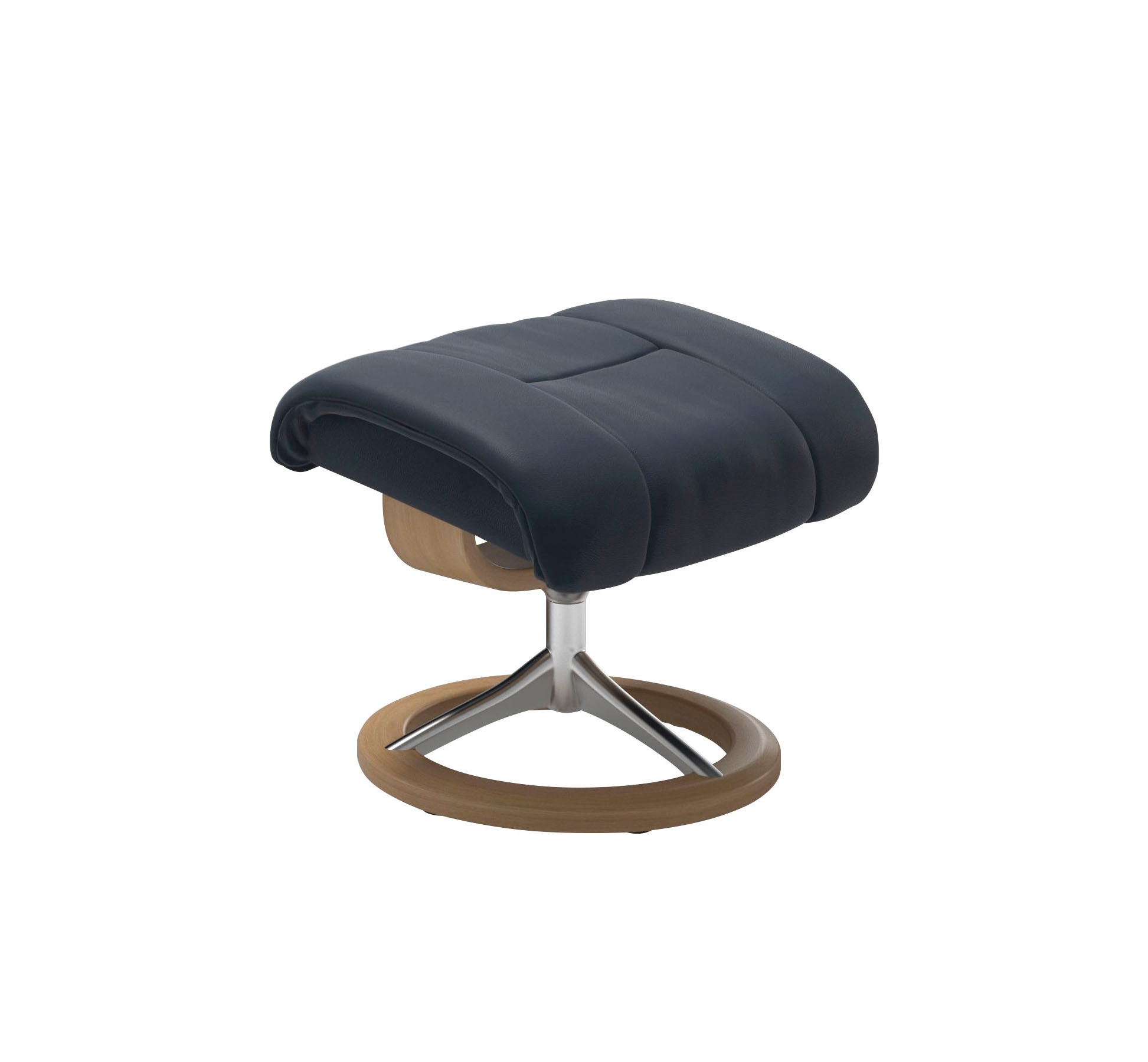 Thumbnail - Stressless Relaxsessel "Reno" Set, Relaxsessel mit Hocker, mit Hocker, mit Signature Base, Größe S, M & L, Gestell Eiche